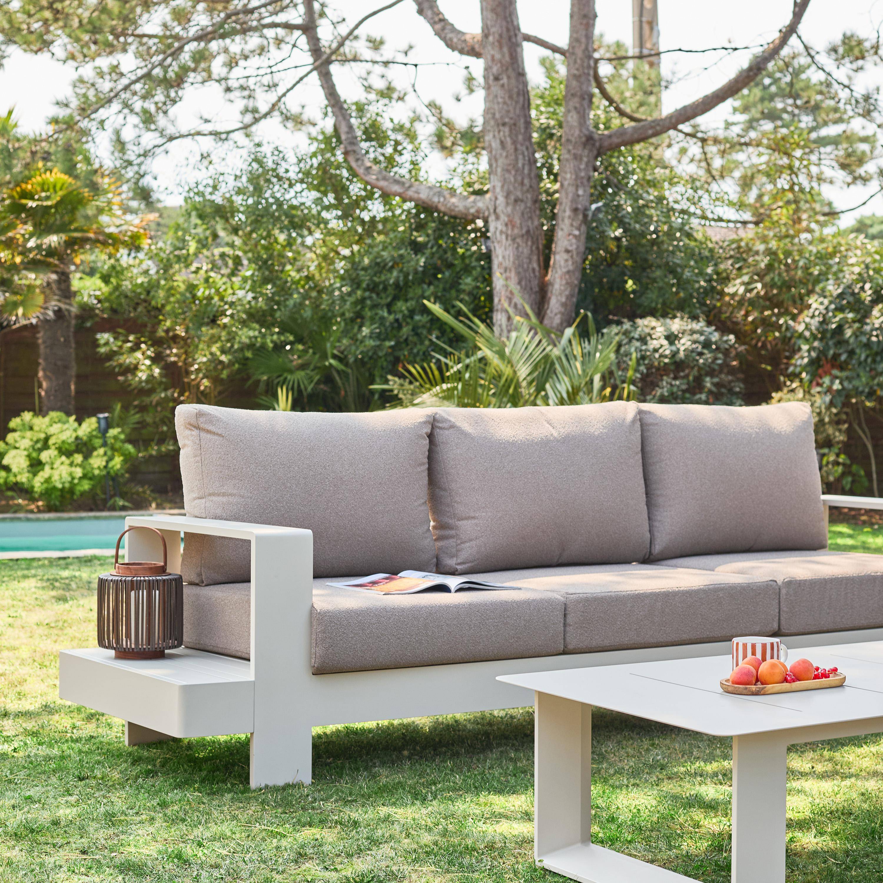 Loungeset voor 5 personen van aluminium beige en bruin - Alore,sweeek,Photo3