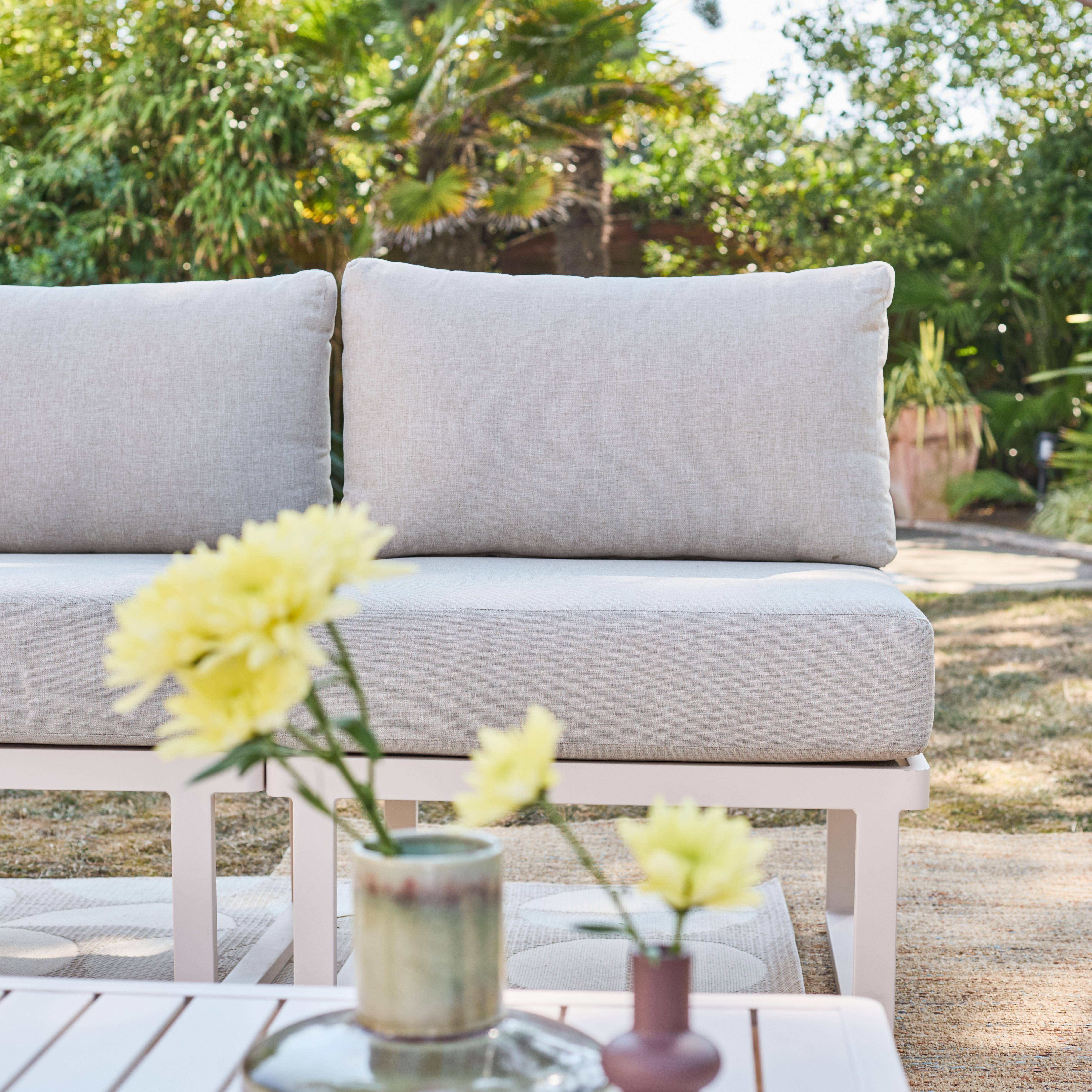 Modulaire loungeset 4 zitplaatsen voor buiten aluminium beige - Clea,sweeek,Photo4