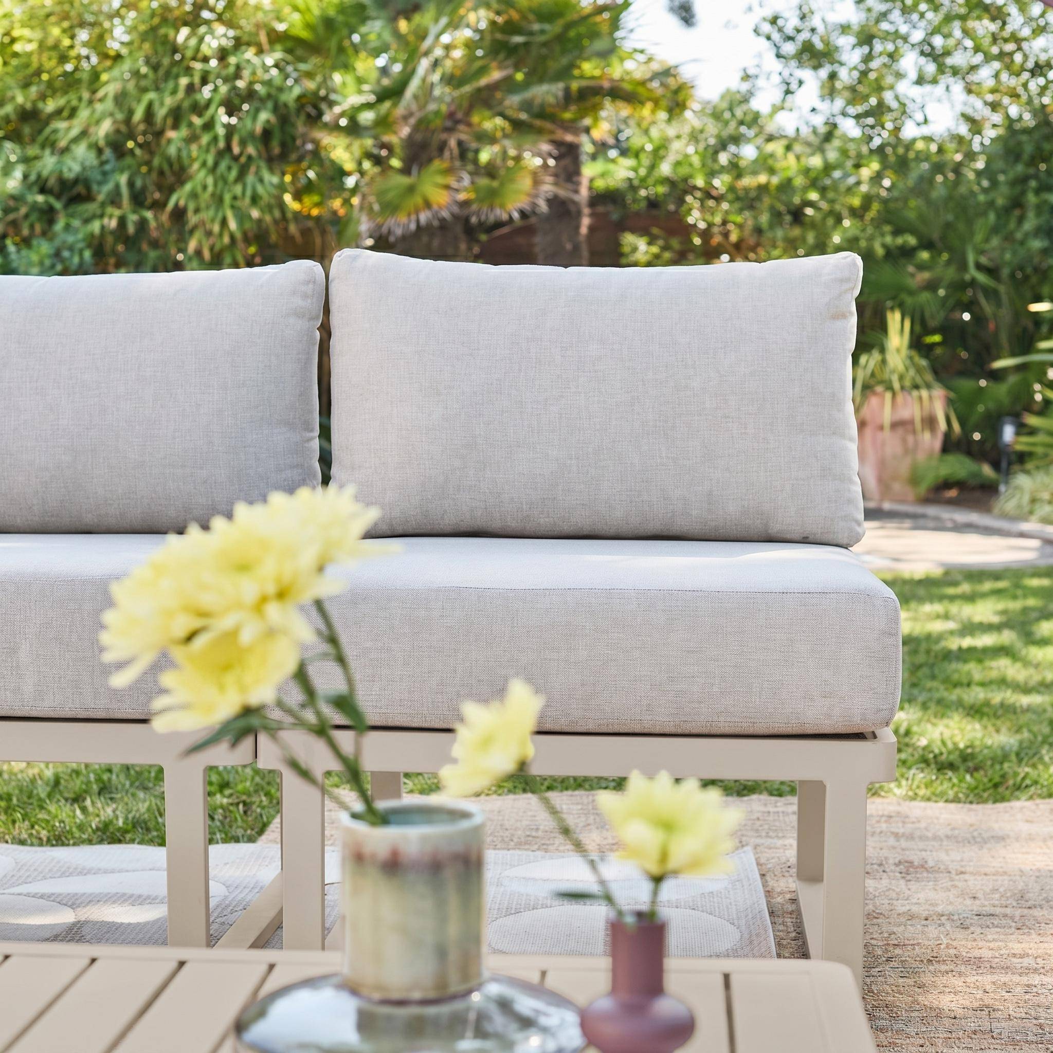 Conjunto de jardim modular em alumínio, 4 lugares Bege - 64.5x64.5x63 cm,sweeek,Photo4