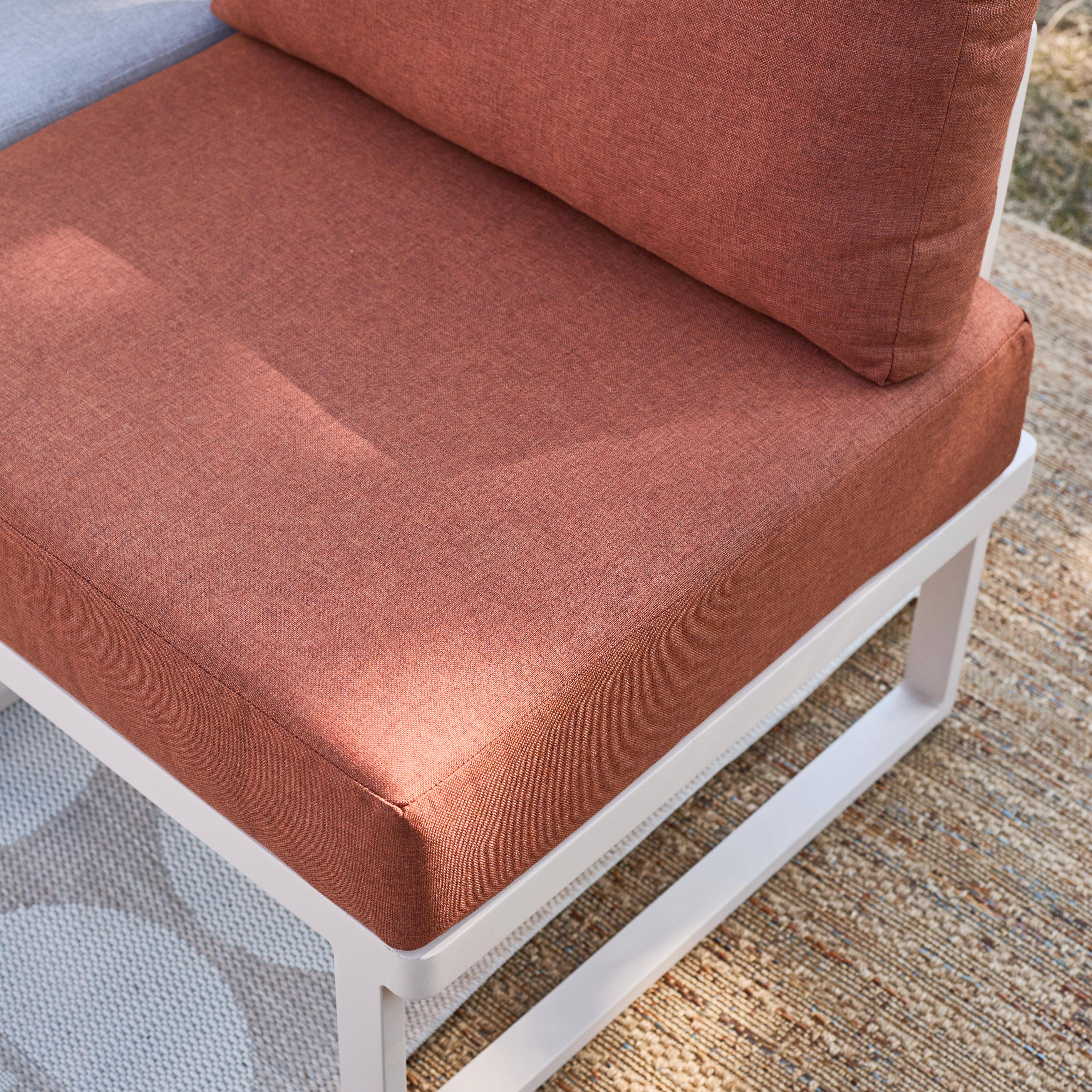 Modulaire aluminium loungeset 4 zitplaatsen voor buiten terracotta - Clea,sweeek,Photo4