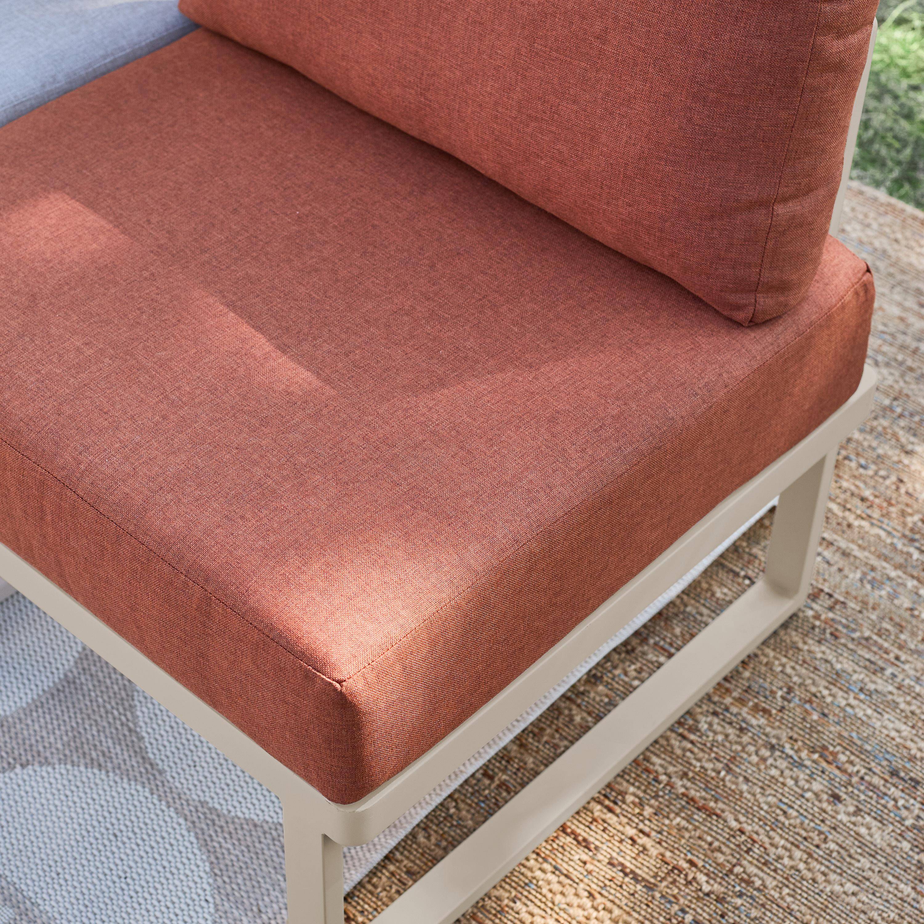 Conjunto de jardim modular em alumínio, 4 lugares Terracota - 64.5x64.5x63 cm Photo5