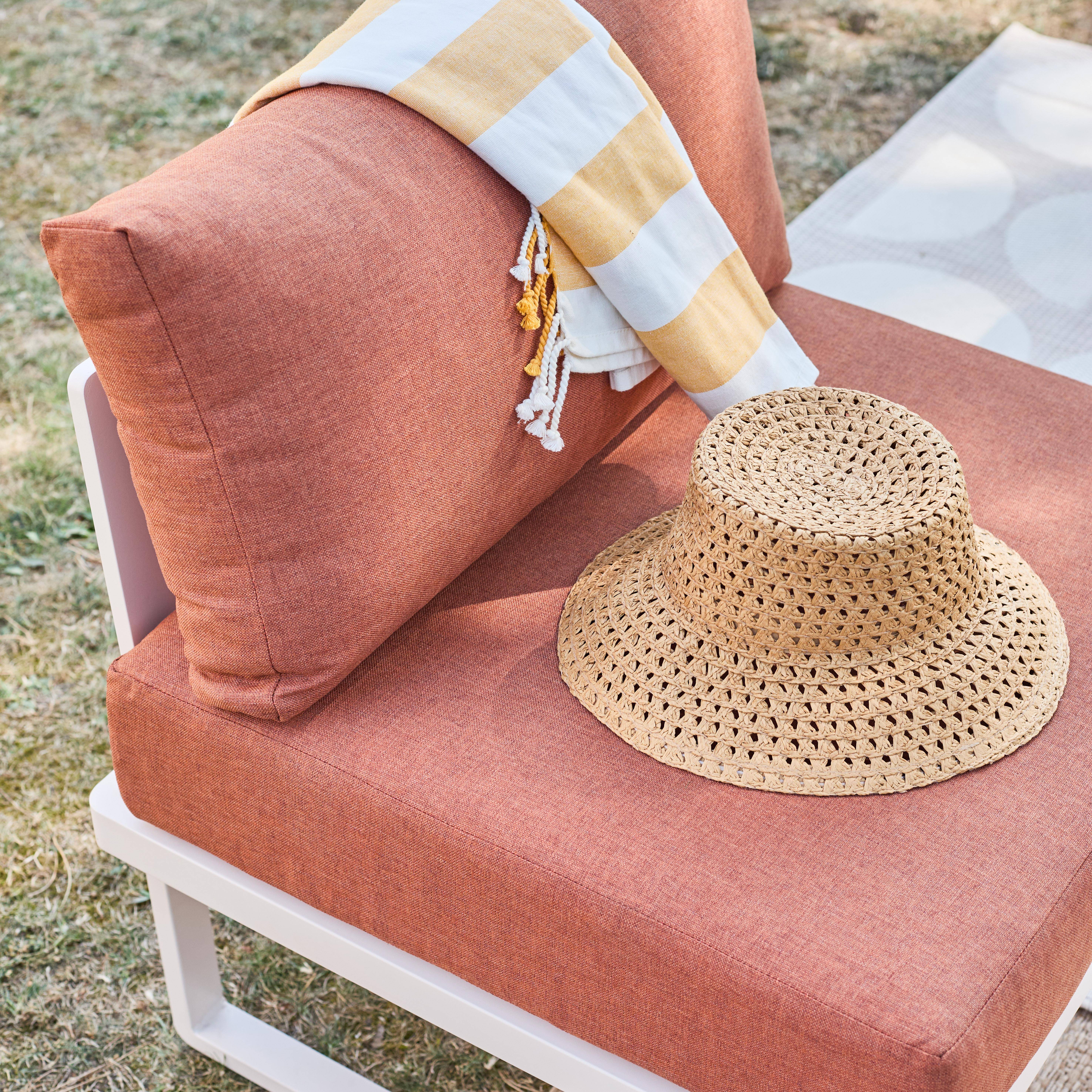 Salon de jardin modulable aluminium 4 places terracotta - Clea Photo4