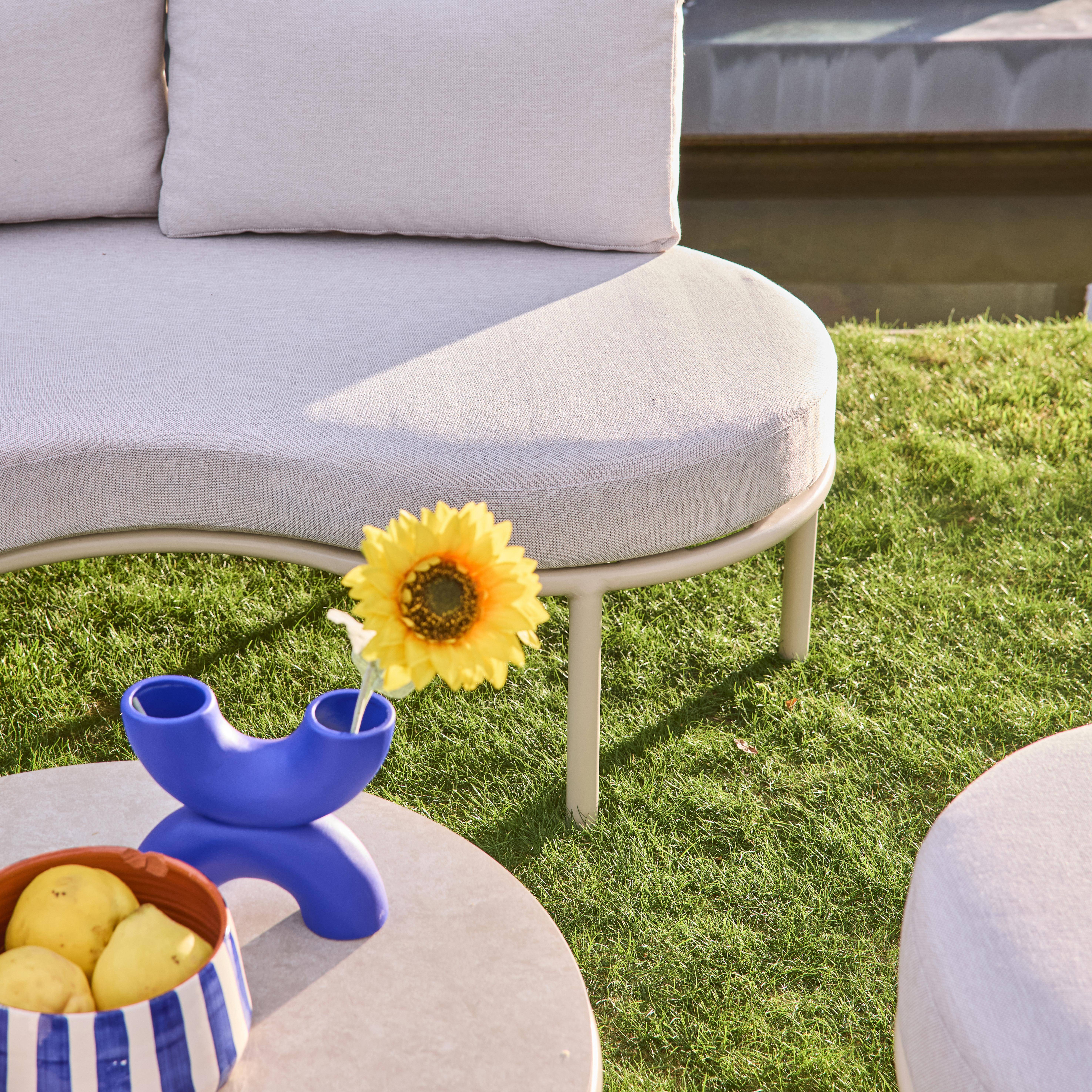 Conjunto de jardim em alumínio e tecido , 4 lugares Beige - 146x88.5x68 cm Photo4