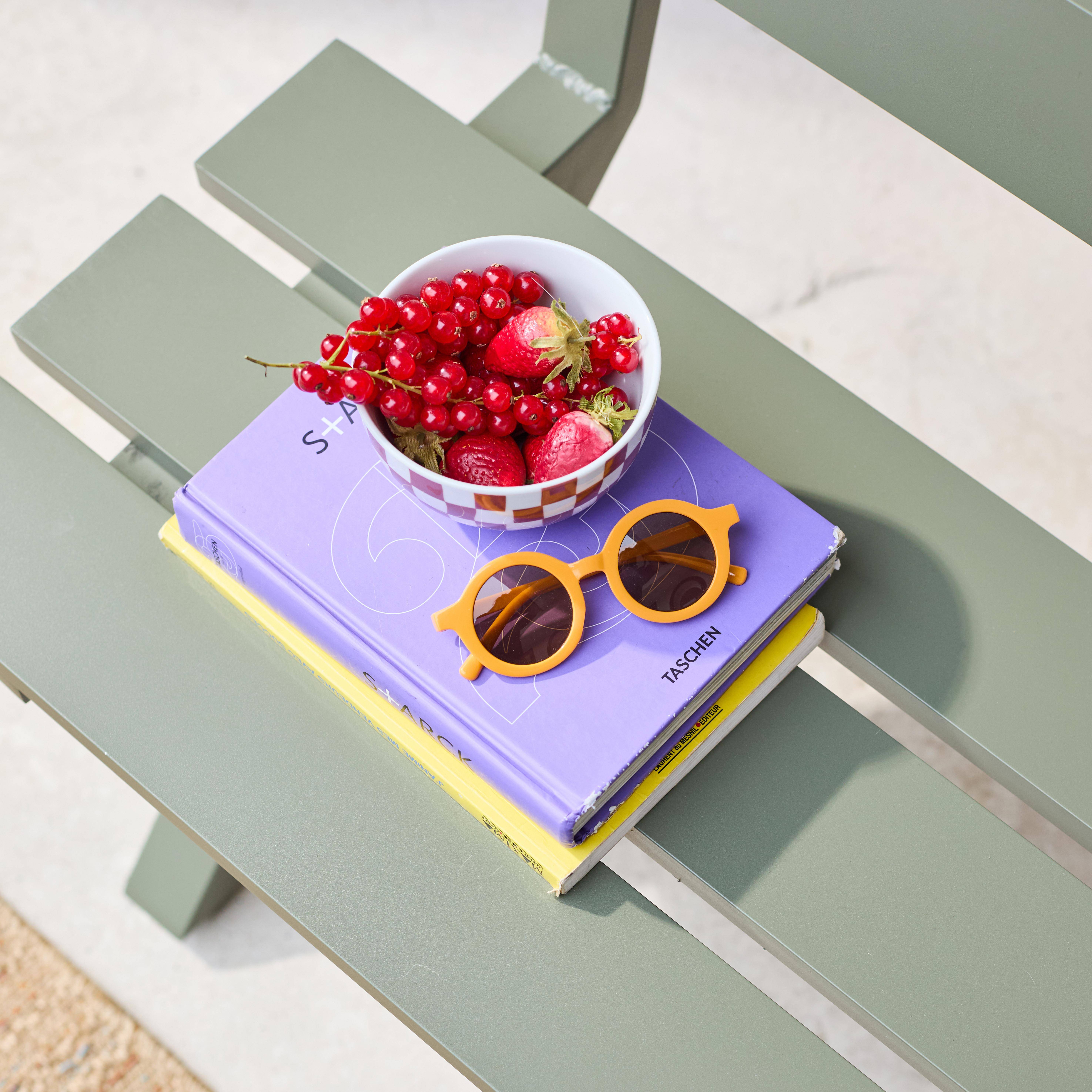 Banco de jardín de aluminio para 2 personas, Terralu, Verde kaki, 120x50.5x70 cm,sweeek,Photo4