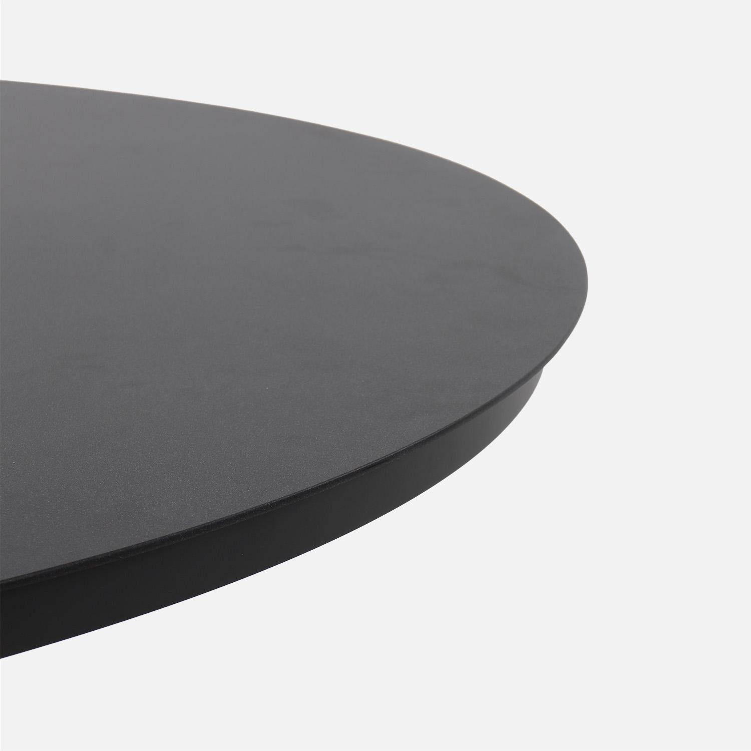 Table de jardin ronde aluminium et verre 6 places anthracite - Orbis,sweeek,Photo5