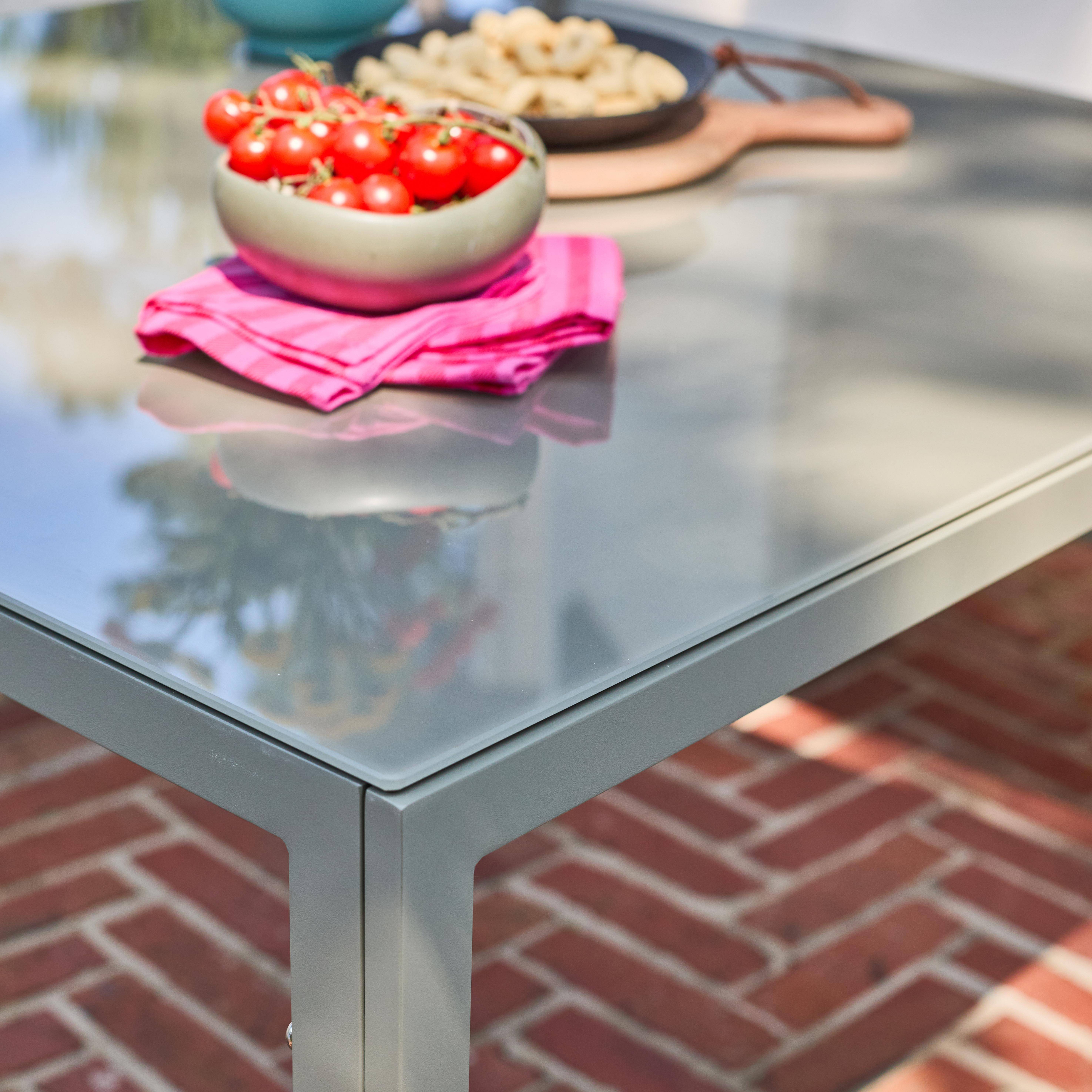 Salon, table de jardin aluminium 9 places kaki et beige - Convivio,sweeek,Photo4
