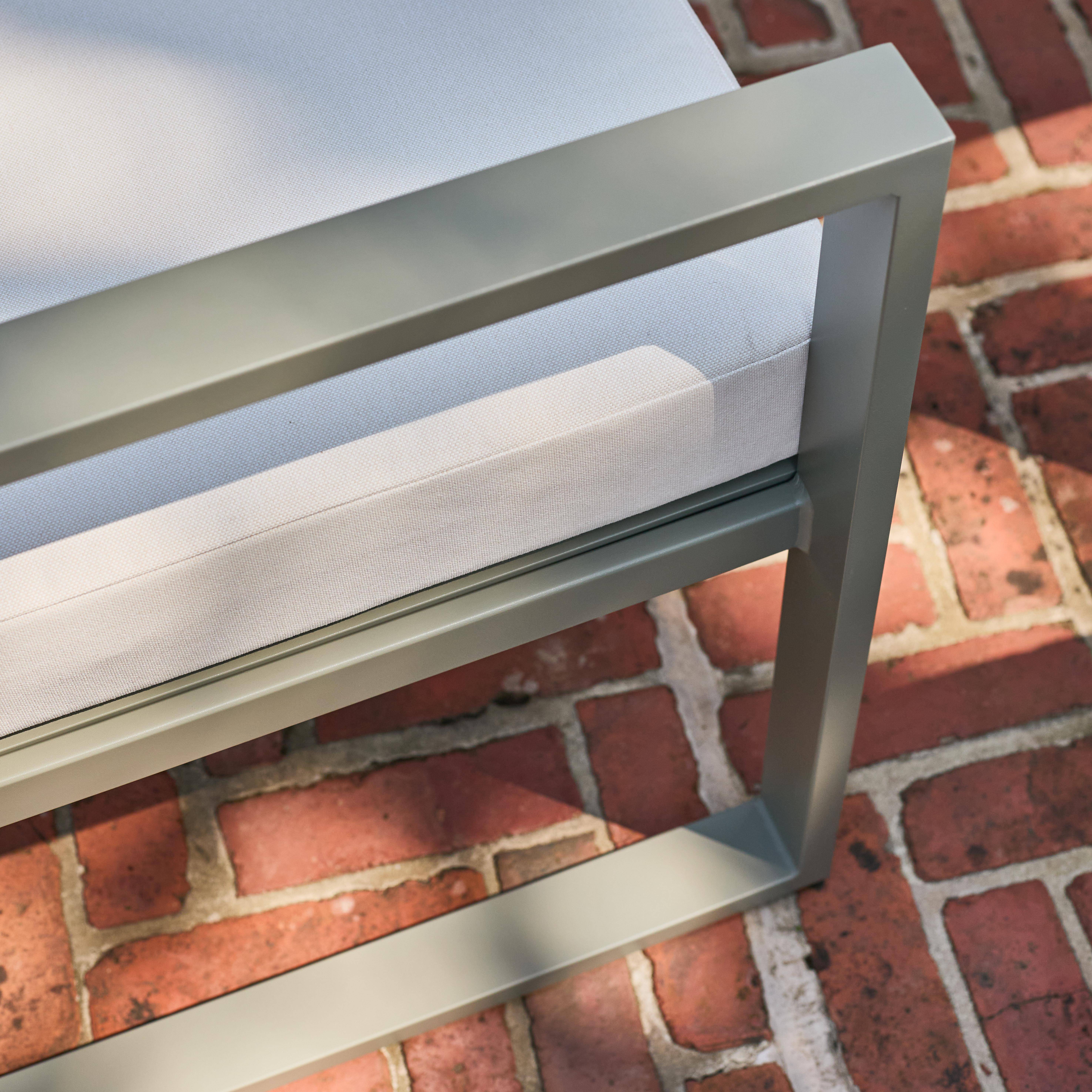 Tuinset tuintafel en banken met 9 zitplaatsen aluminium kaki en beige - Convivio Photo8