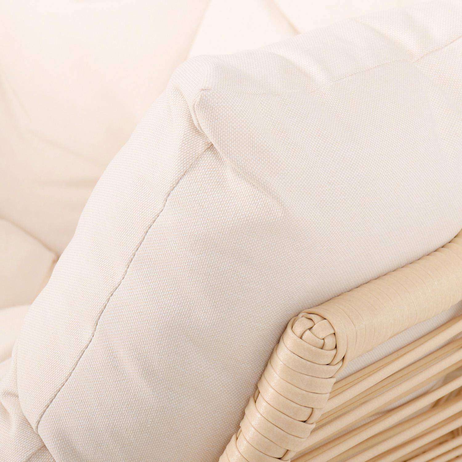 Sillón huevo de jardín de acero y resina Beige - 100x91x142 cm Photo9