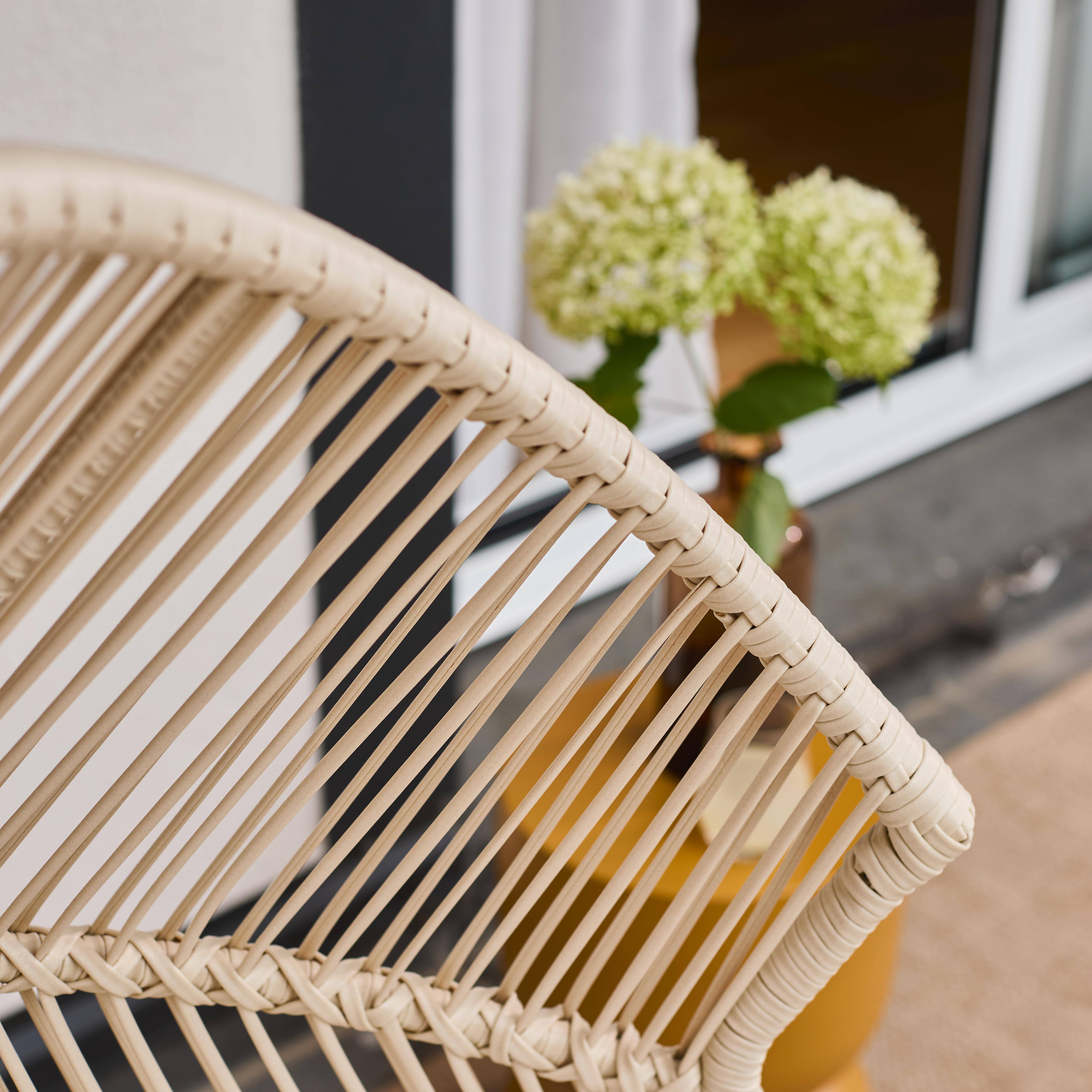 Sillón huevo de jardín de acero y resina Beige - 100x91x142 cm,sweeek,Photo6