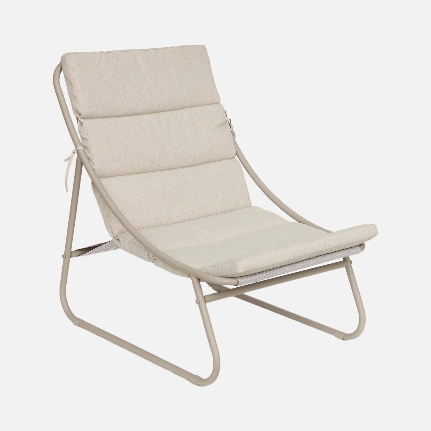 Poltrona relax in acciaio (set di 2) Beige - 62x85x85 cm,sweeek,Photo3