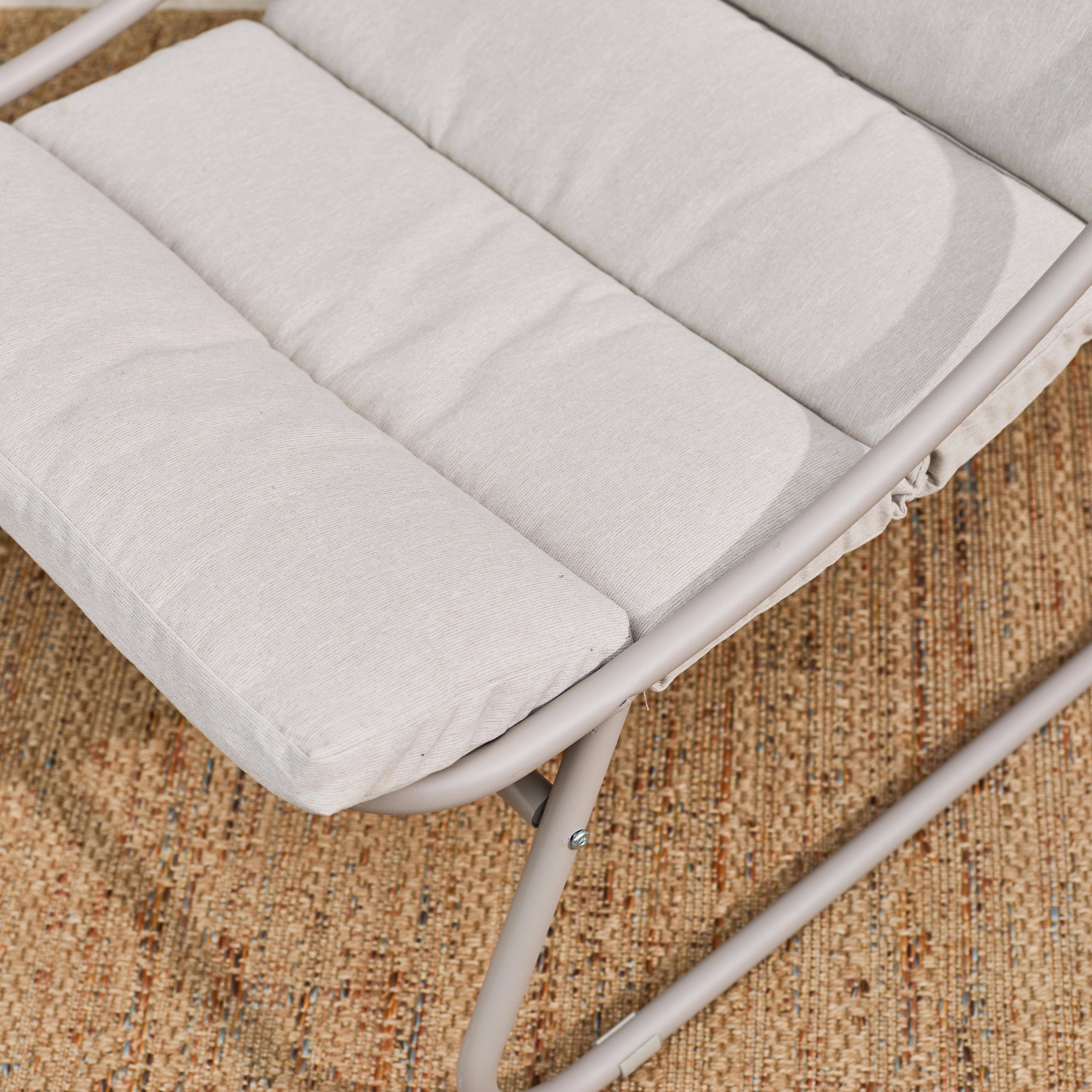 Poltrona relax em aço, set de 2 Bege - 62x85x85 cm Photo5