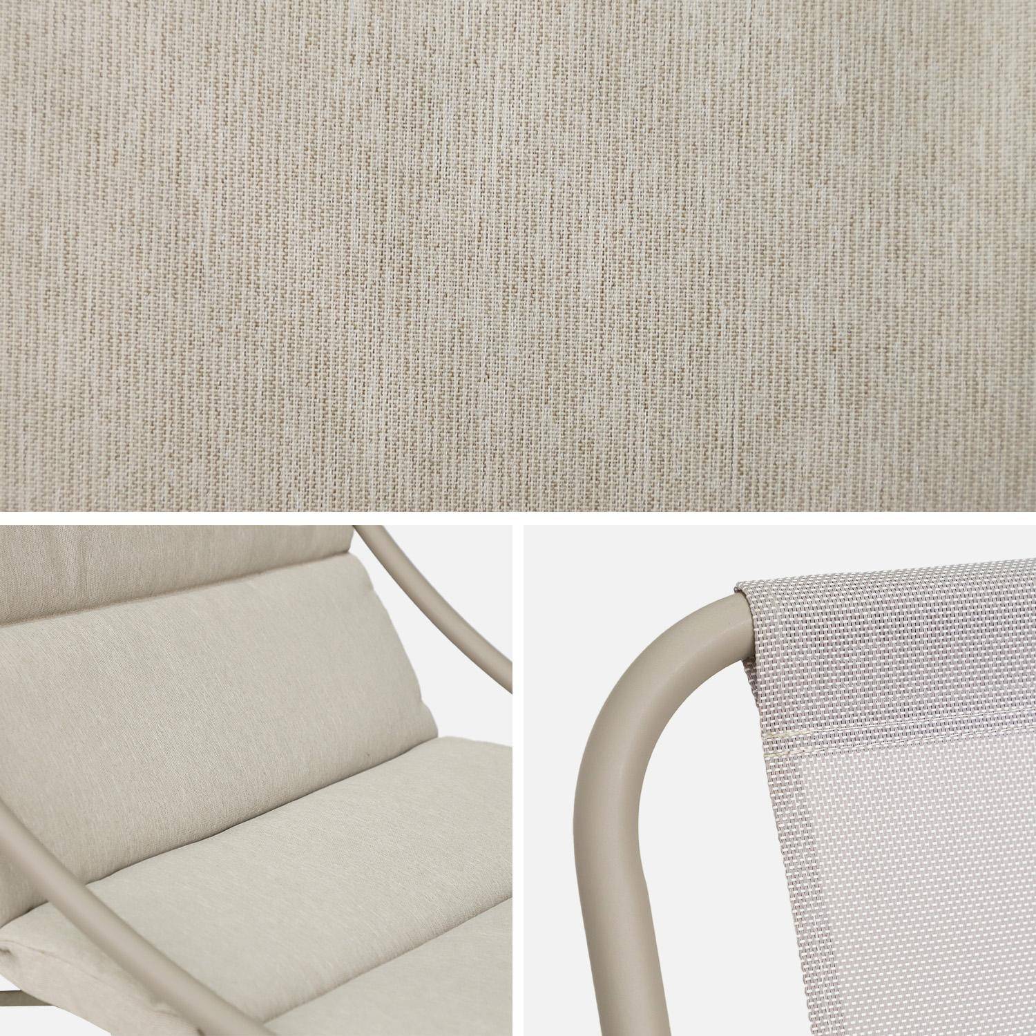 Poltrona relax in acciaio (set di 2) Beige - 62x85x85 cm,sweeek,Photo5