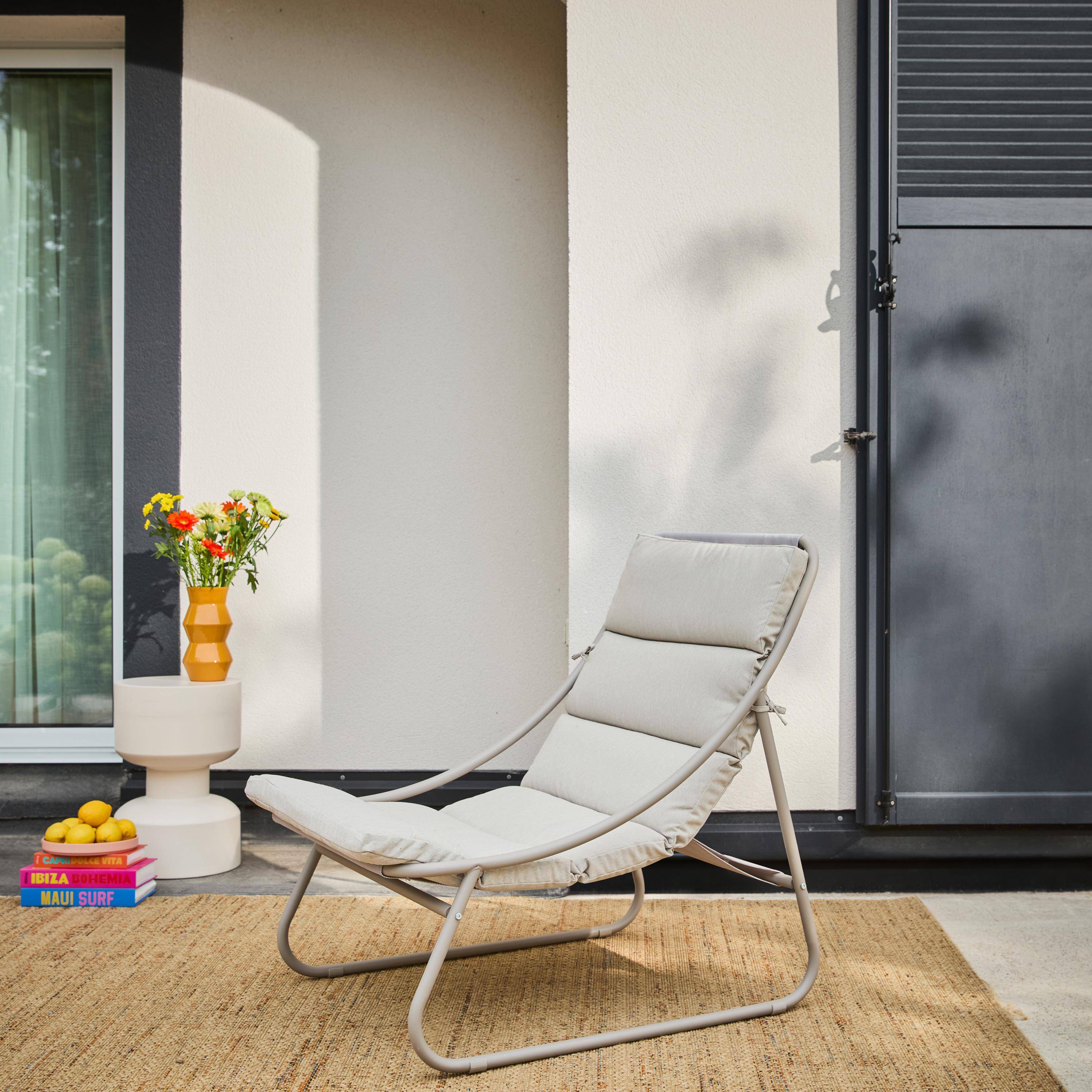 Poltrona relax em aço, set de 2 Bege - 62x85x85 cm Photo1