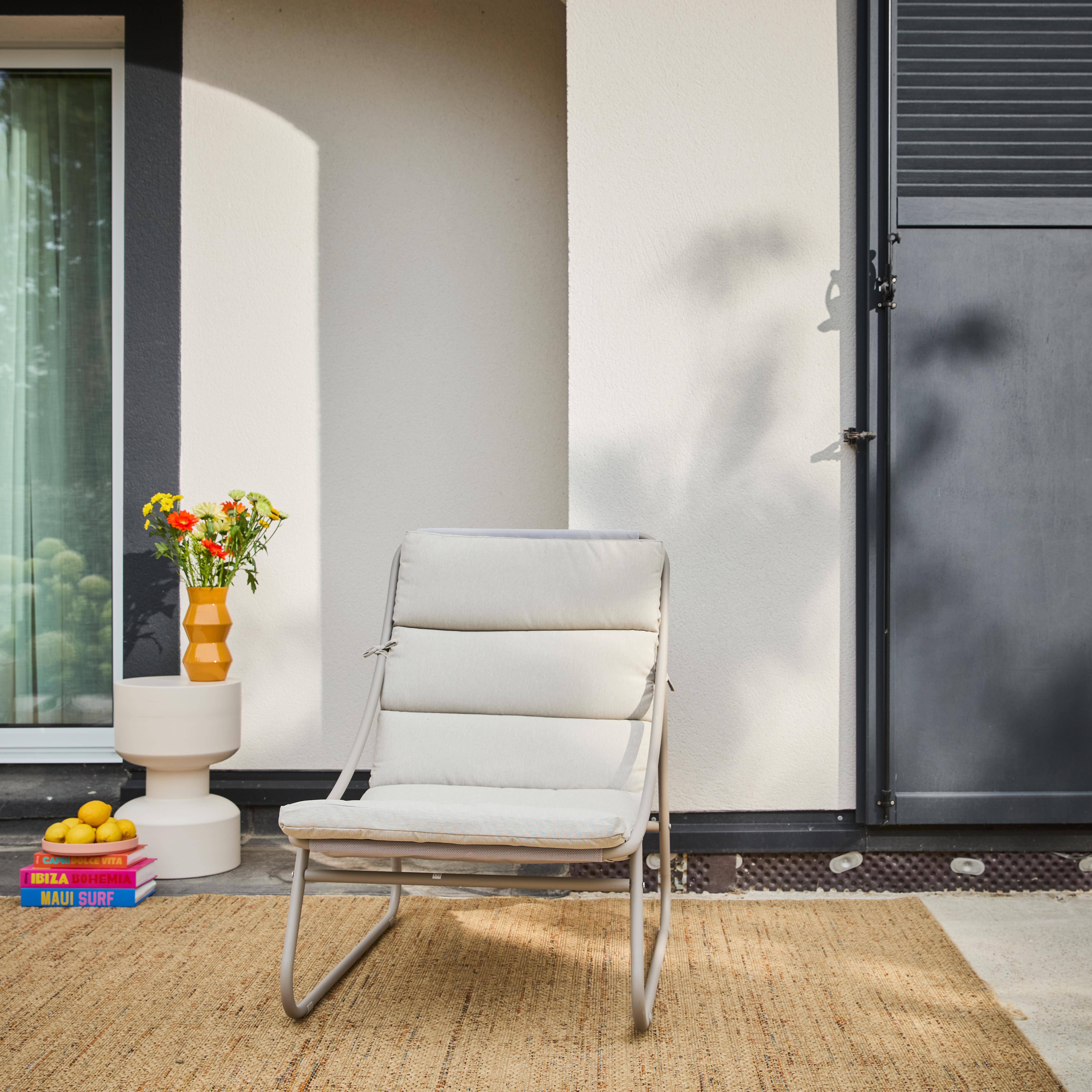 Set 2 lettini prendisole in acciaio Beige - 62x85x85 cm Photo2