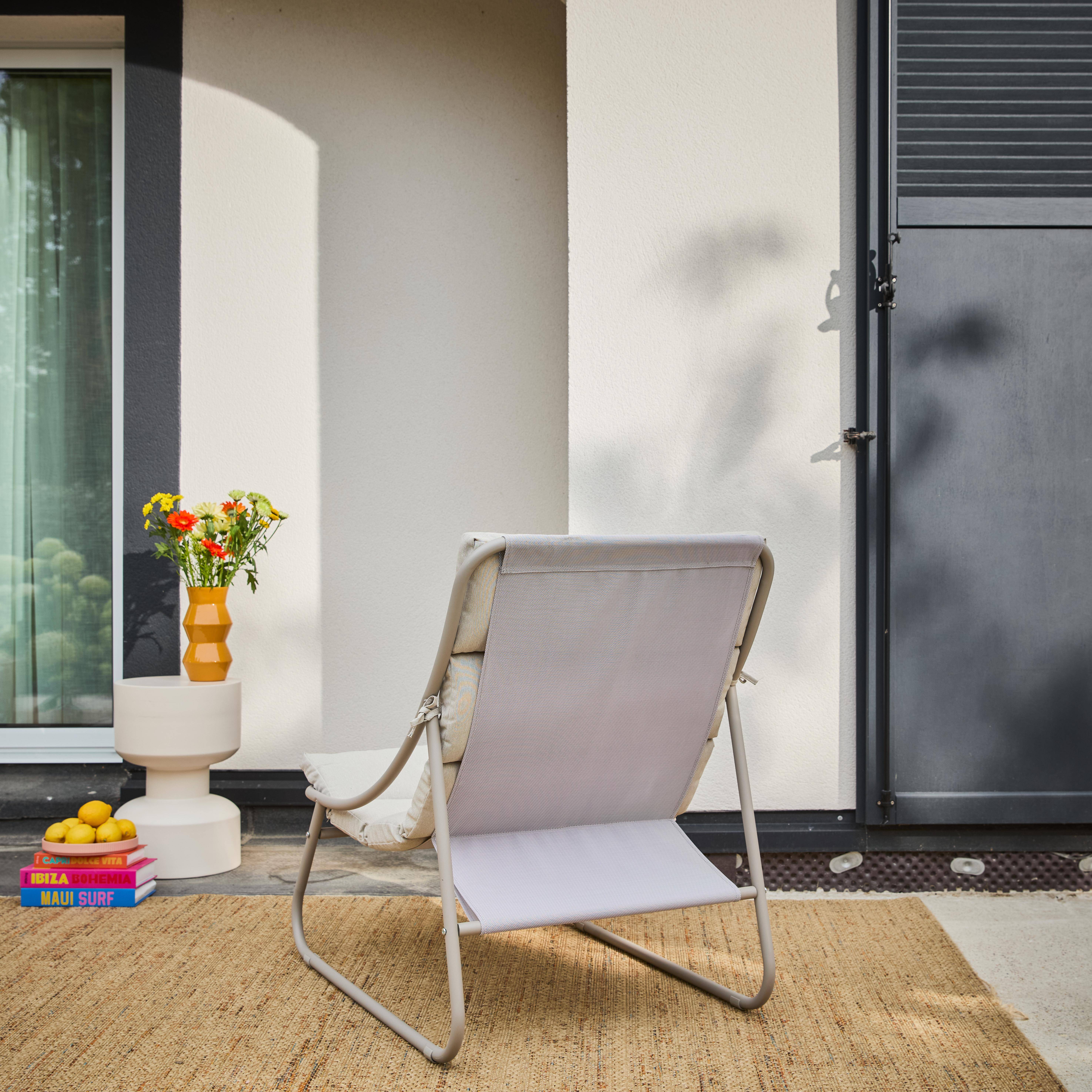 Set 2 lettini prendisole in acciaio Beige - 62x85x85 cm Photo3