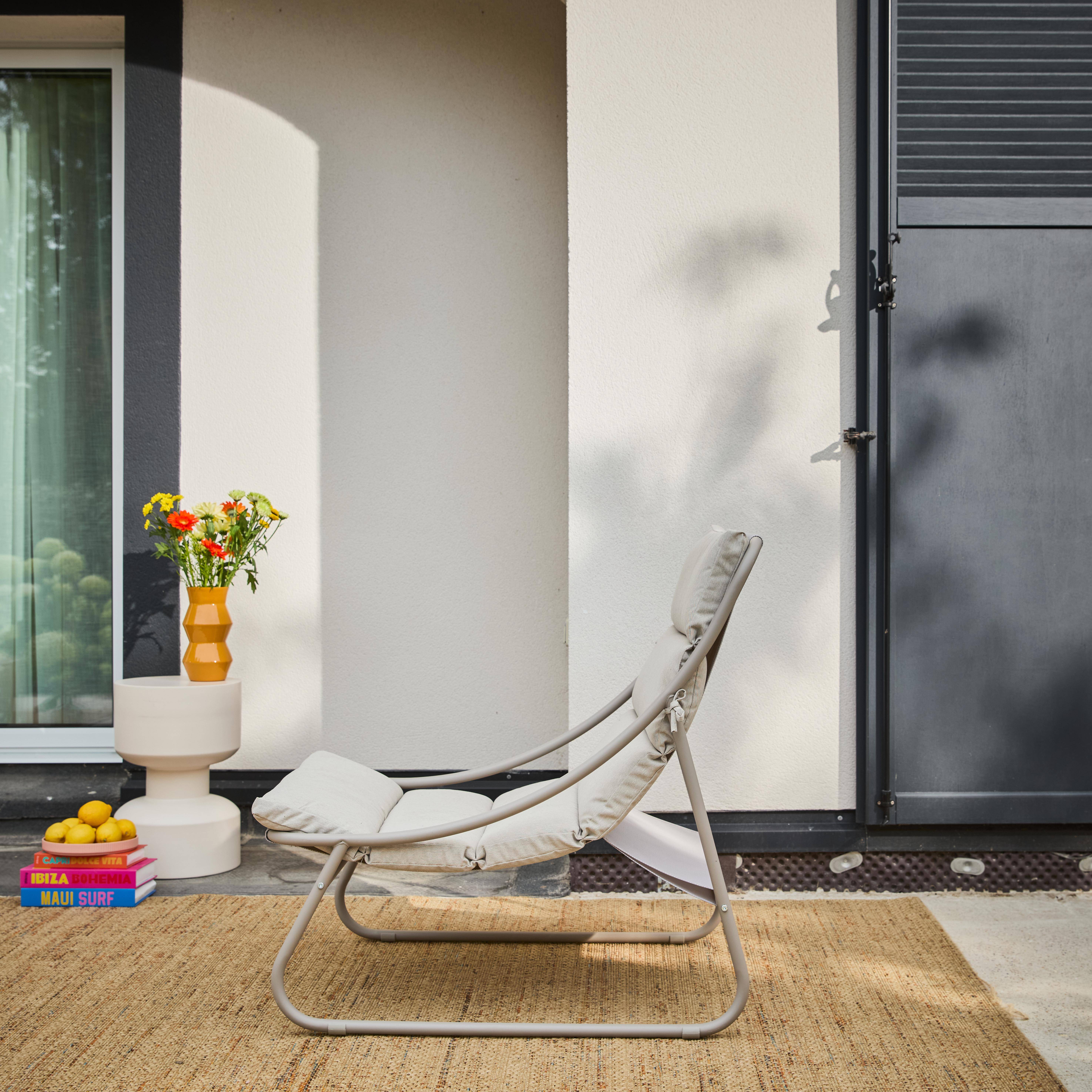 Set 2 lettini prendisole in acciaio Beige - 62x85x85 cm Photo4