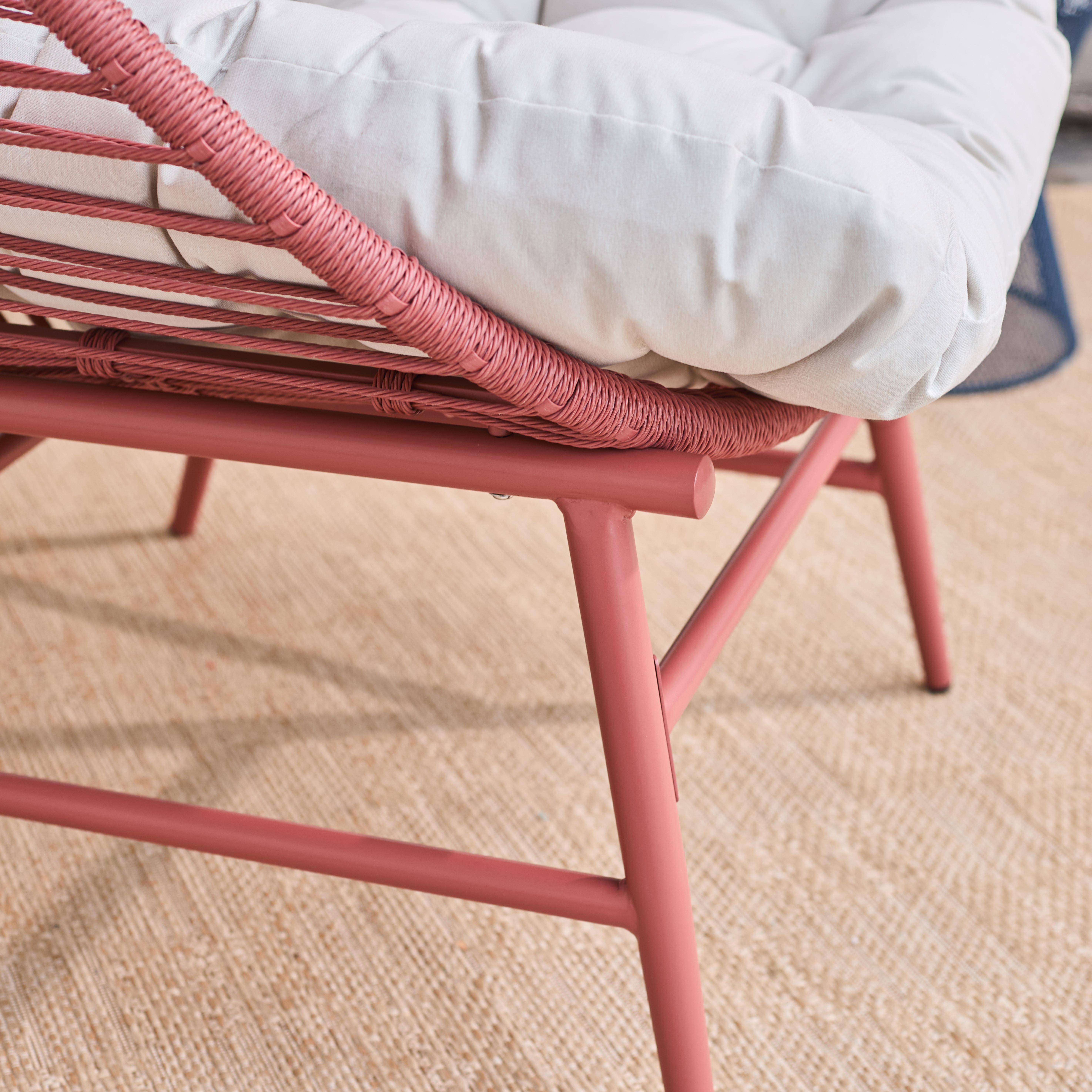 Eiförmiger Garten-Sessel aus Stahl und Kunststoffgeflecht terrakotta - Ovoa,sweeek,Photo5