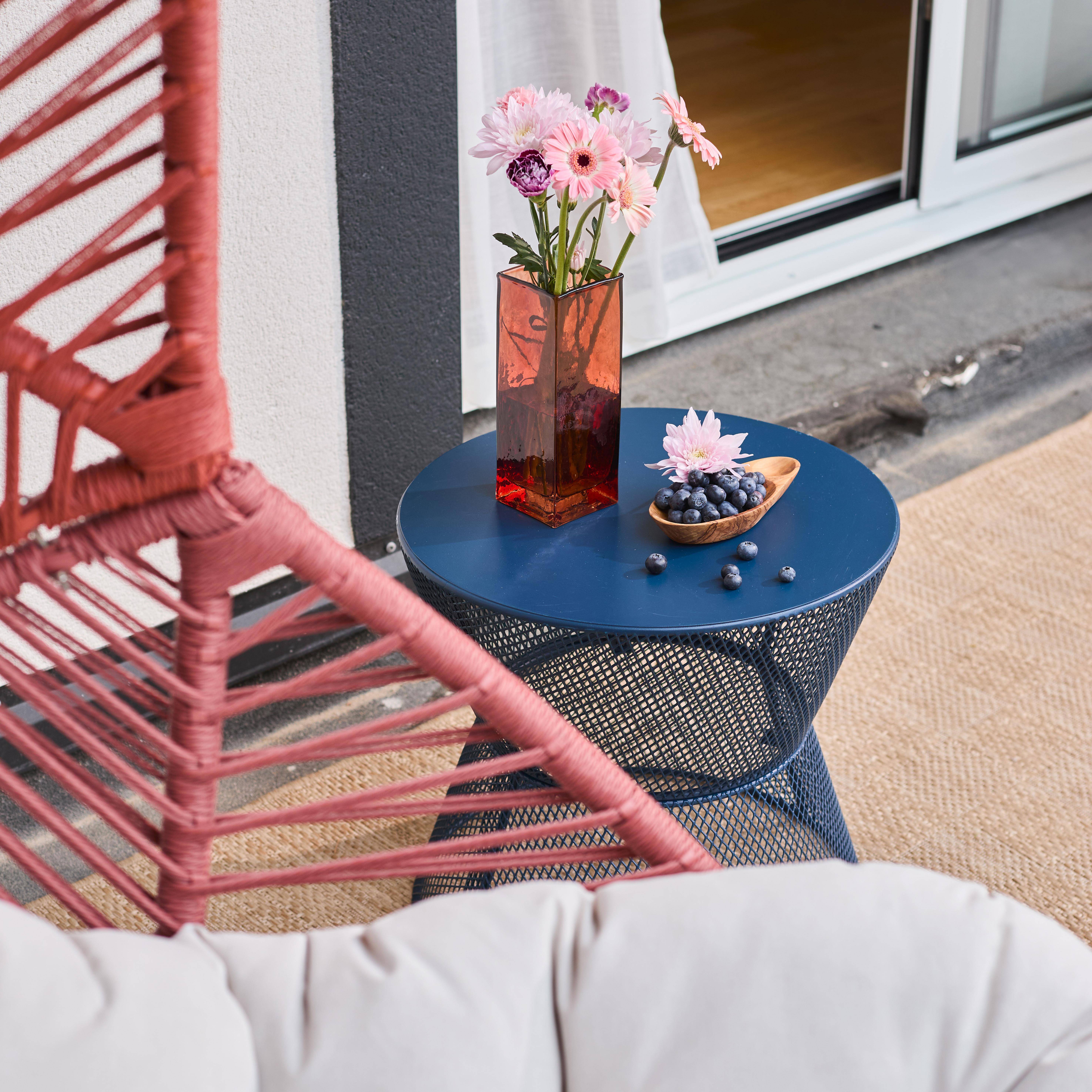 Eiförmiger Garten-Sessel aus Stahl und Kunststoffgeflecht terrakotta - Ovoa,sweeek,Photo3