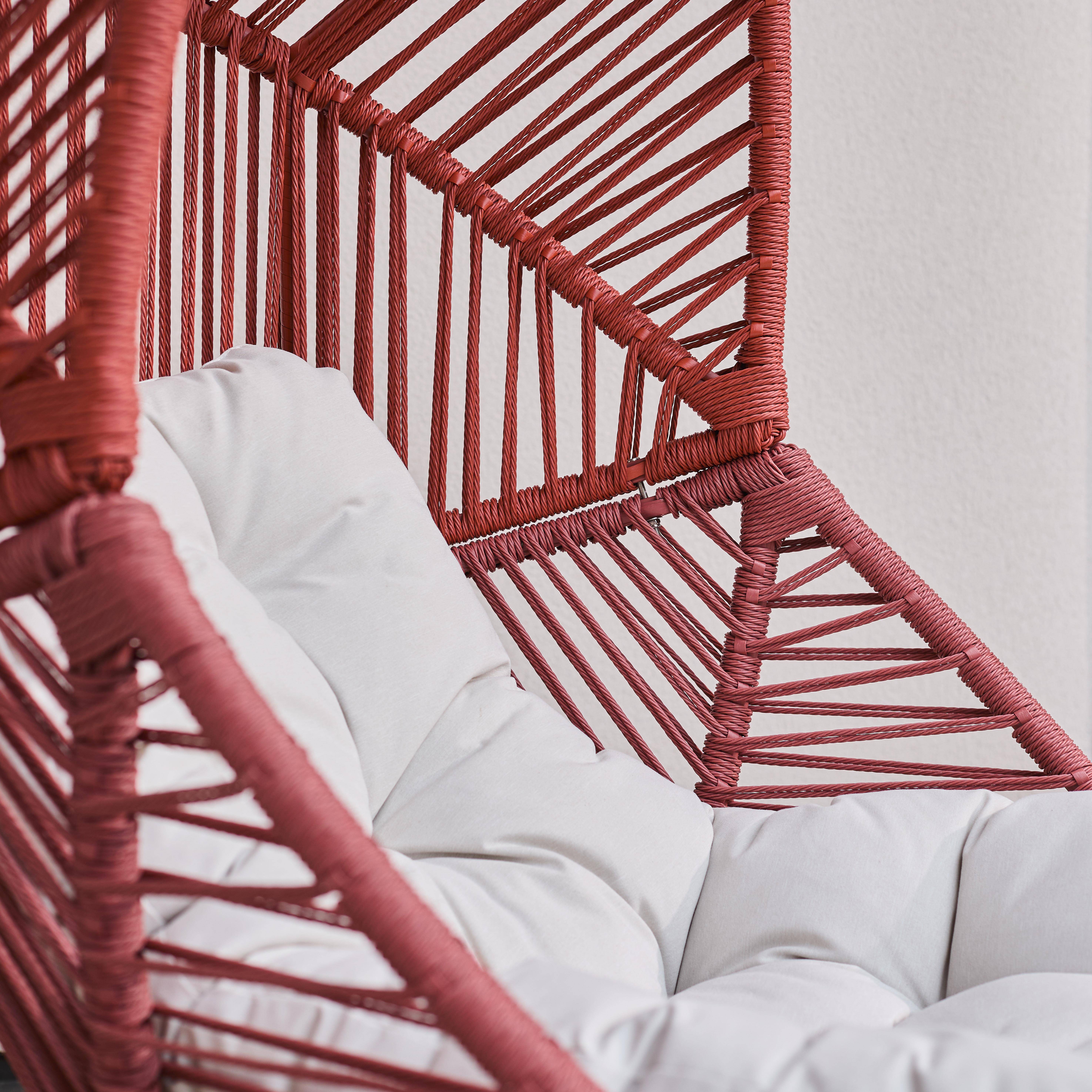 Eiförmiger Garten-Sessel aus Stahl und Kunststoffgeflecht terrakotta - Ovoa,sweeek,Photo4