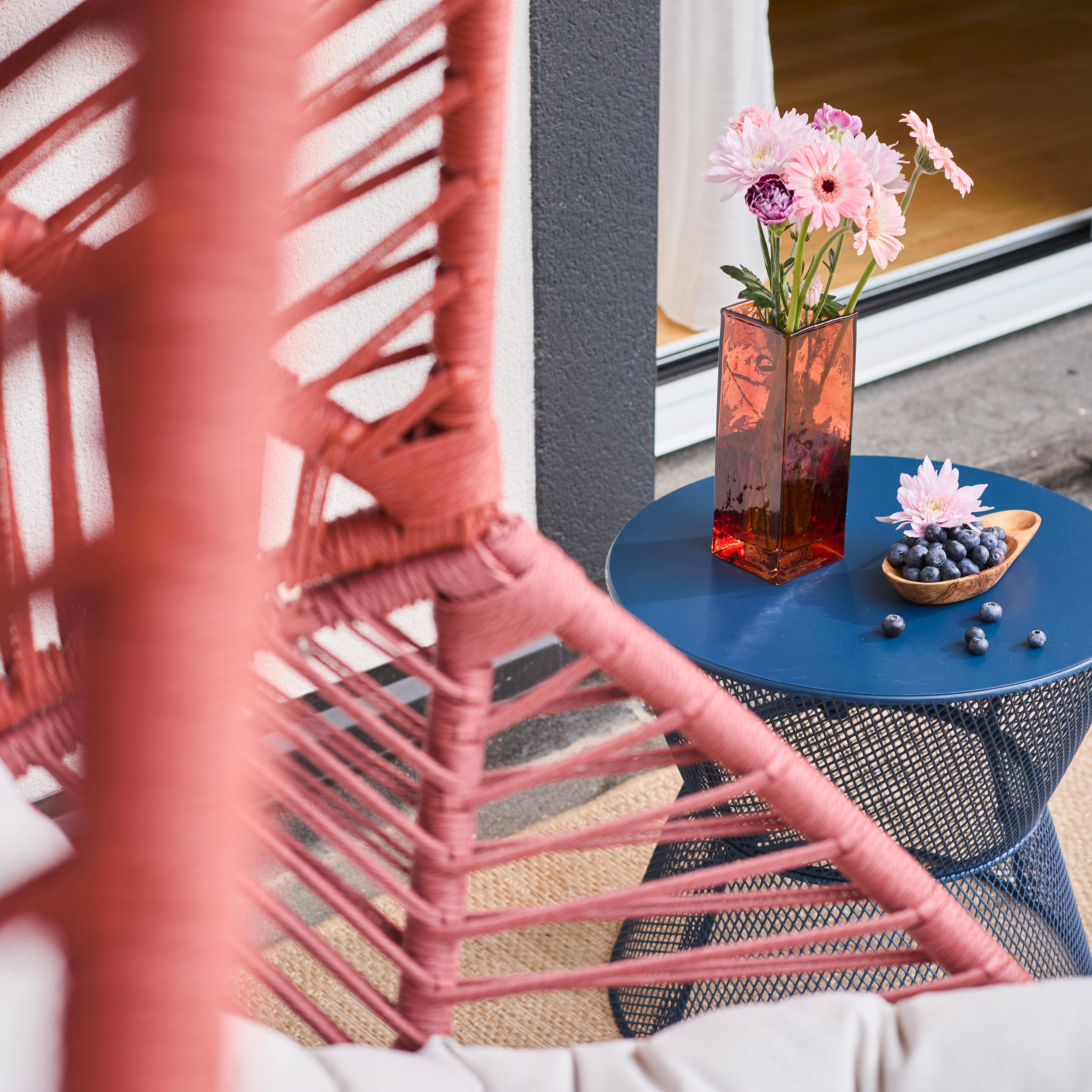 Eiförmiger Garten-Sessel aus Stahl und Kunststoffgeflecht terrakotta - Ovoa Photo7