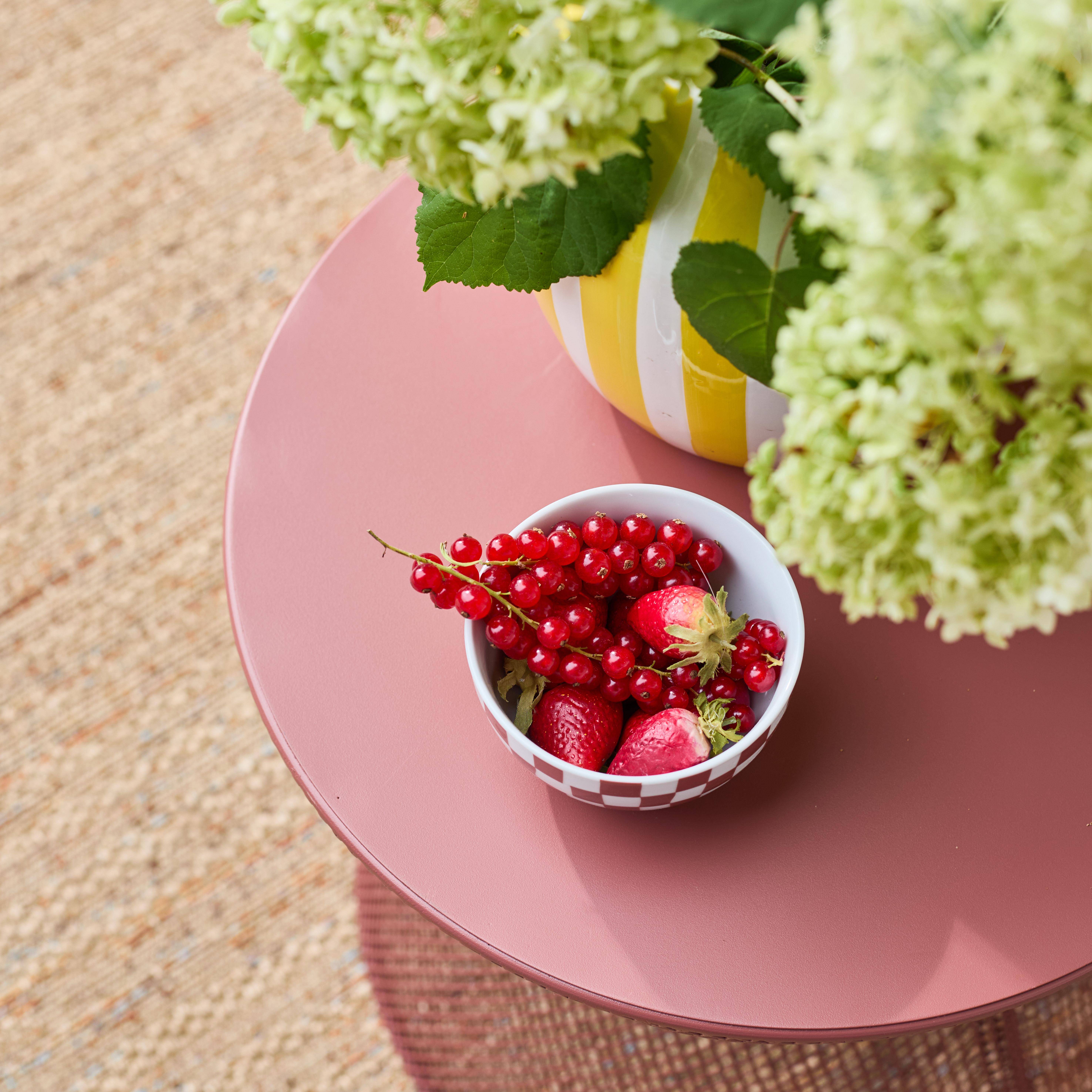 Outdoor-Beistelltisch aus Stahl mit Gittereffekt terrakotta - Tivo Photo3