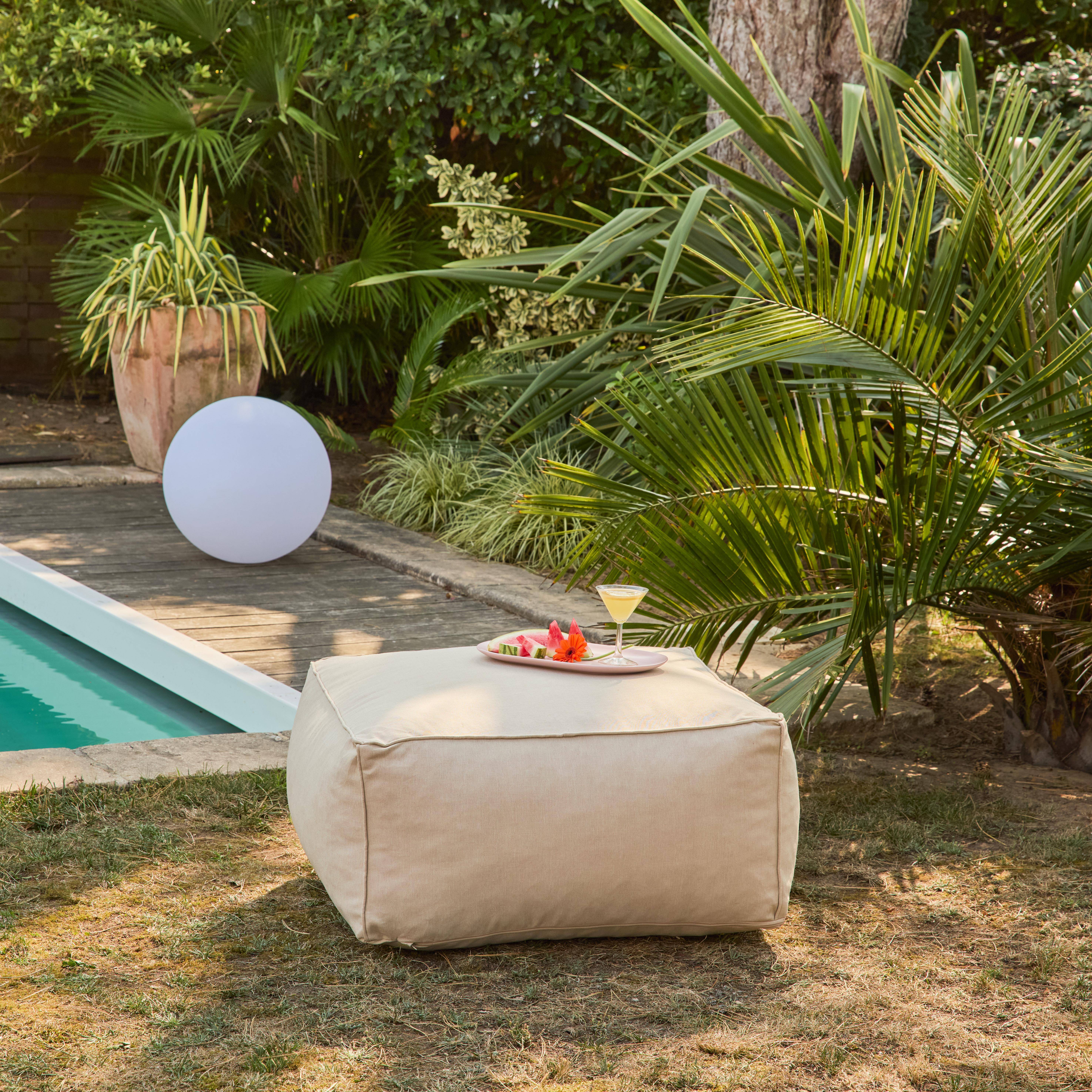 Poggiapiedi esterno olefina Beige - 70x70x35 cm,sweeek,Photo1