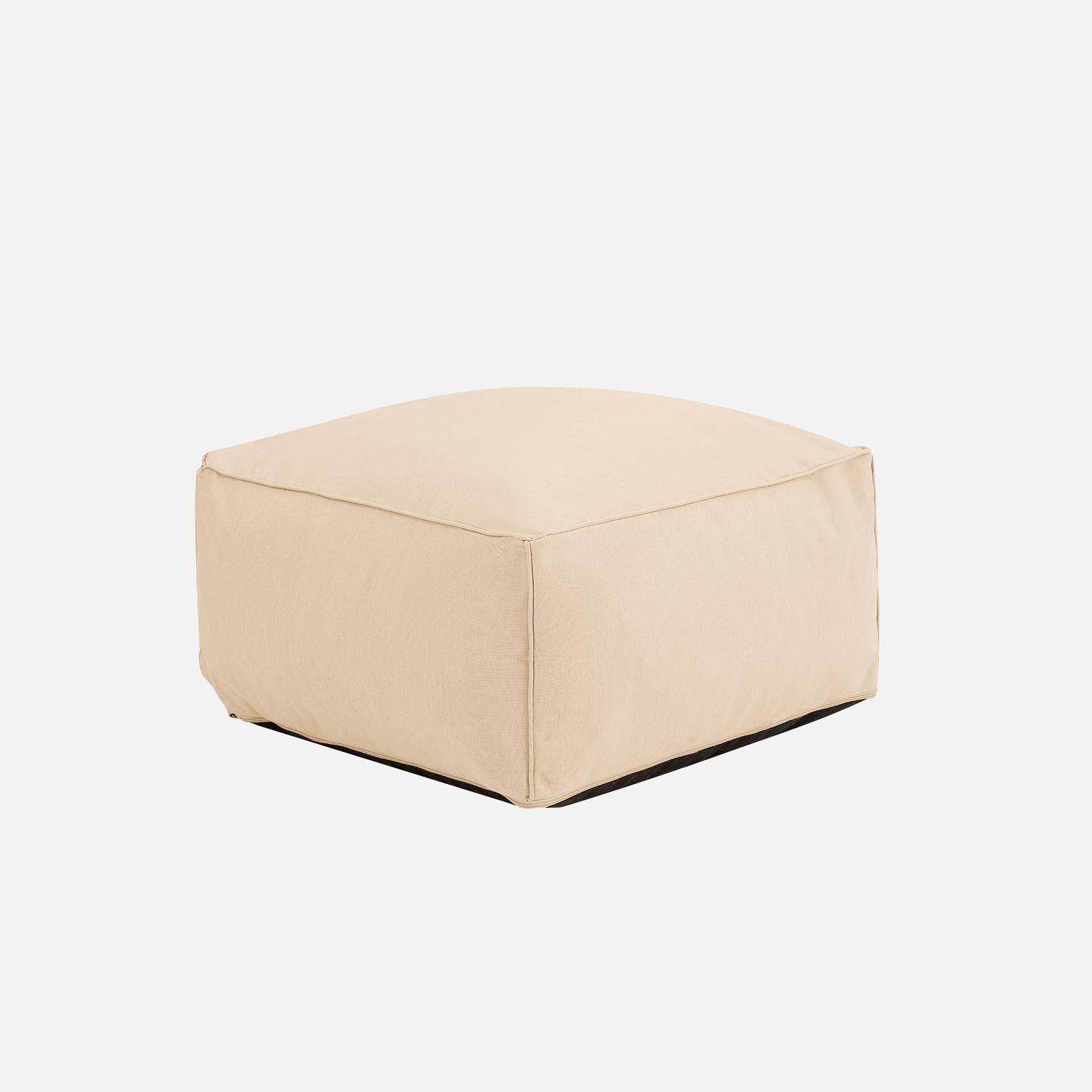 Pouf et repose pied extérieur oléfine beige - Pluma Photo5