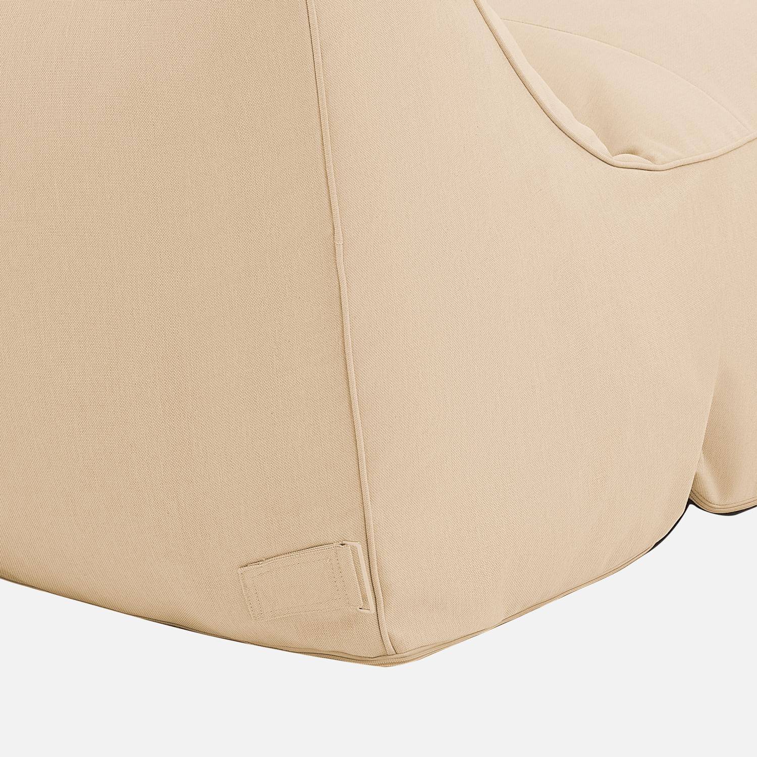 Pouf et repose pied extérieur oléfine beige - Pluma Photo6