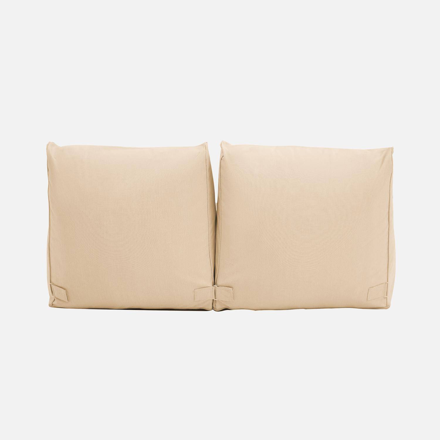 Lot de 2 poufs extérieur oléfine beige - Pluma,sweeek,Photo3