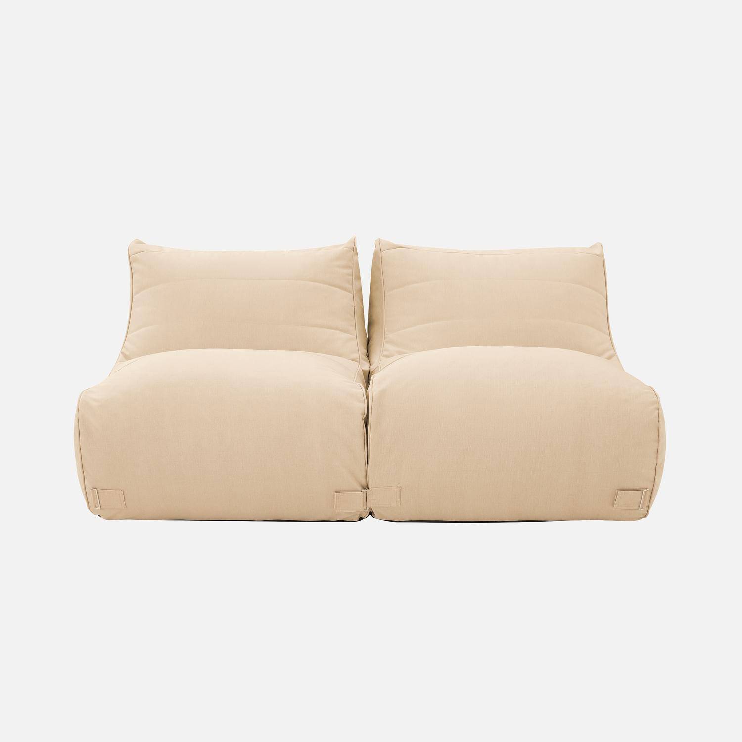 Lot de 2 poufs extérieur oléfine beige - Pluma Photo2