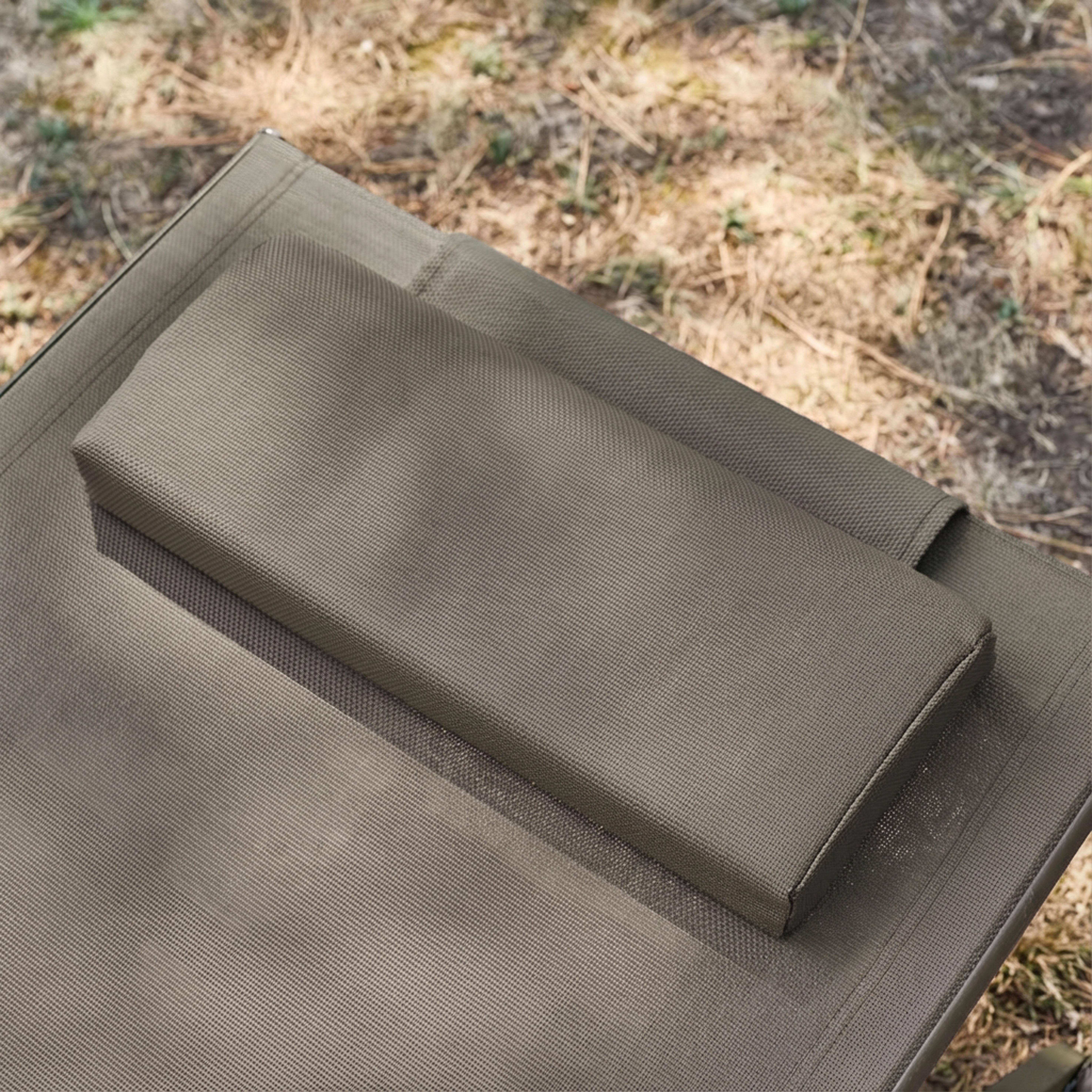 Espreguiçadeira de aço multi posições com almofada e rodas, set de 2, Ona, Verde caqui, 198x62x34 cm,sweeek,Photo4