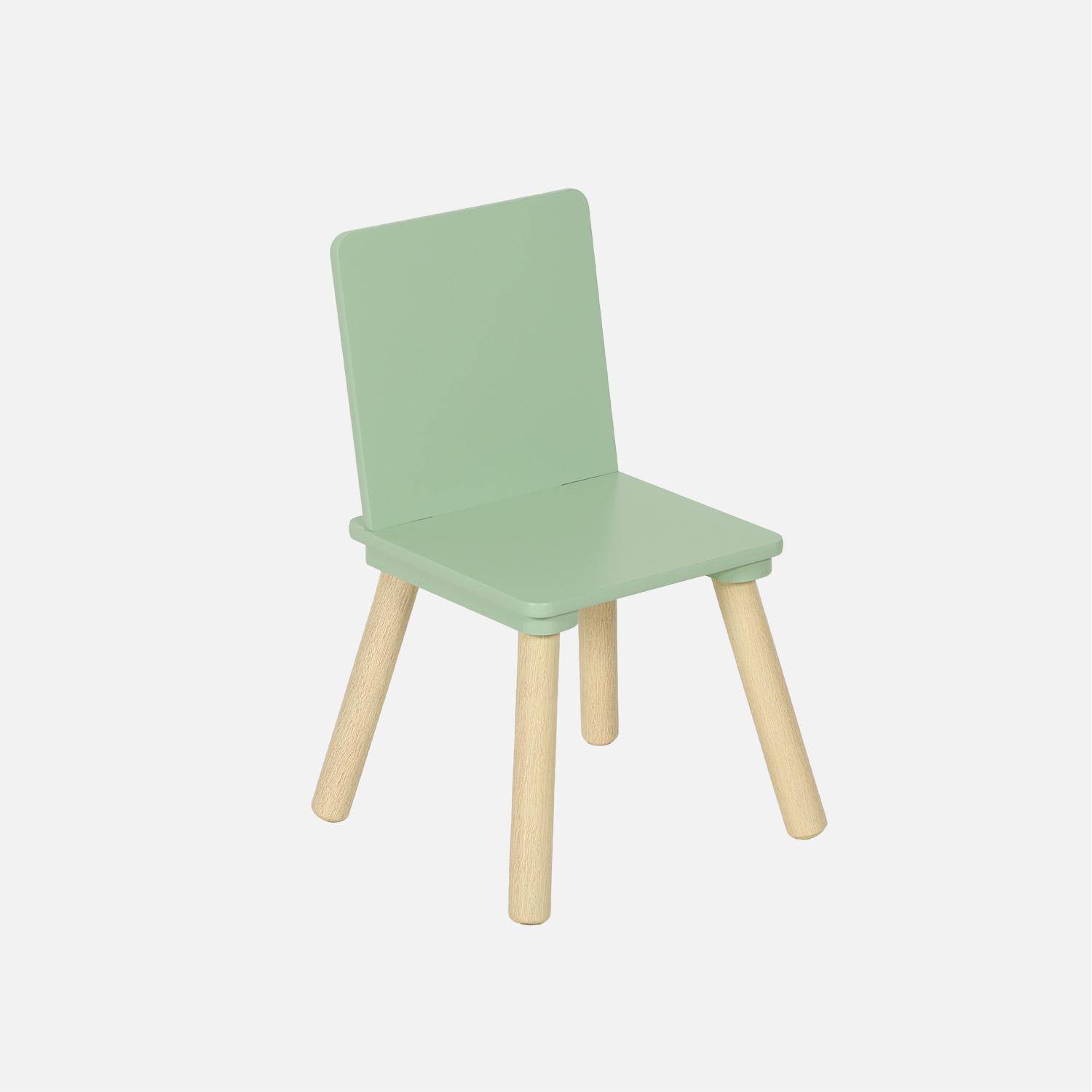 Rectangular children's table 4 chairs pine legs green - Judith,sweeek,Photo4