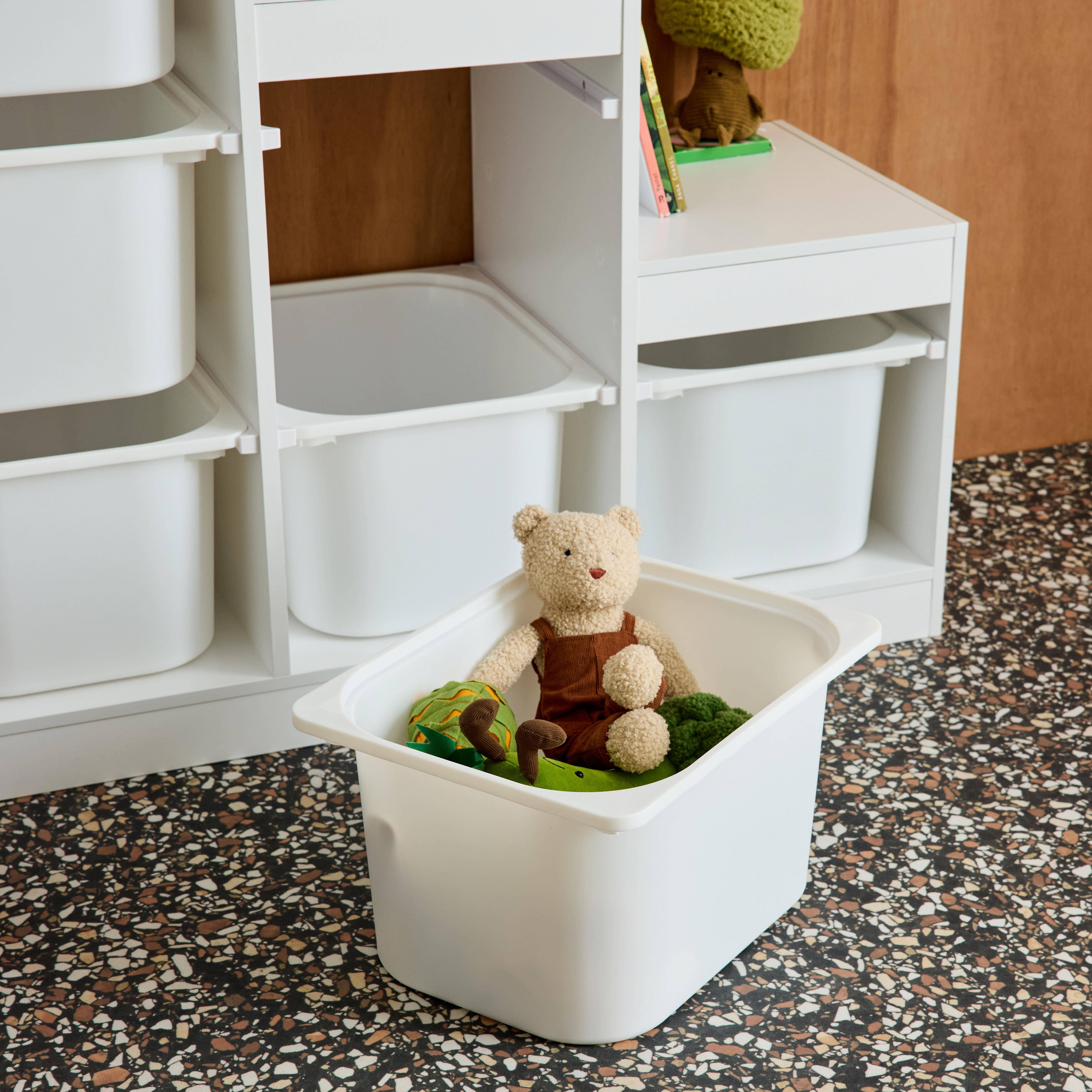 Children's storage unit staircase 6 storage bins wood decor white - Sora Photo4