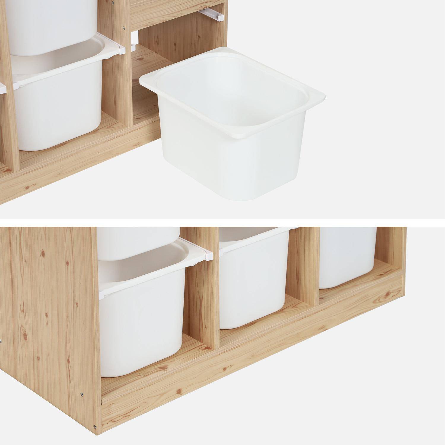 Móvel de armazenamento infantil escada 6 caixas de armazenamento Natural - 96x38.5x90 cm Photo3