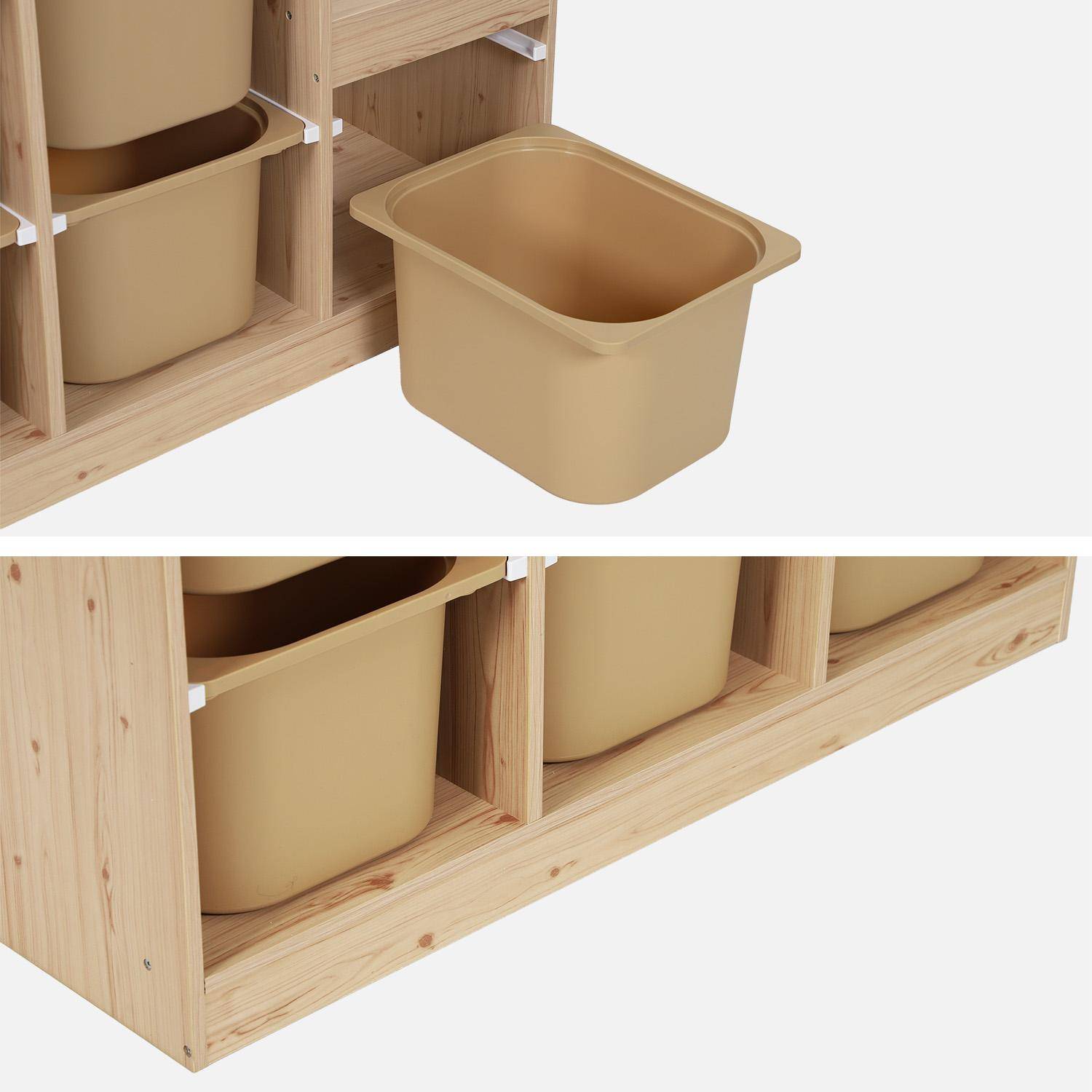 Mobile contenitore per bambini a scala con 6 contenitori Beige - 96x38.5x90 cm,sweeek,Photo3