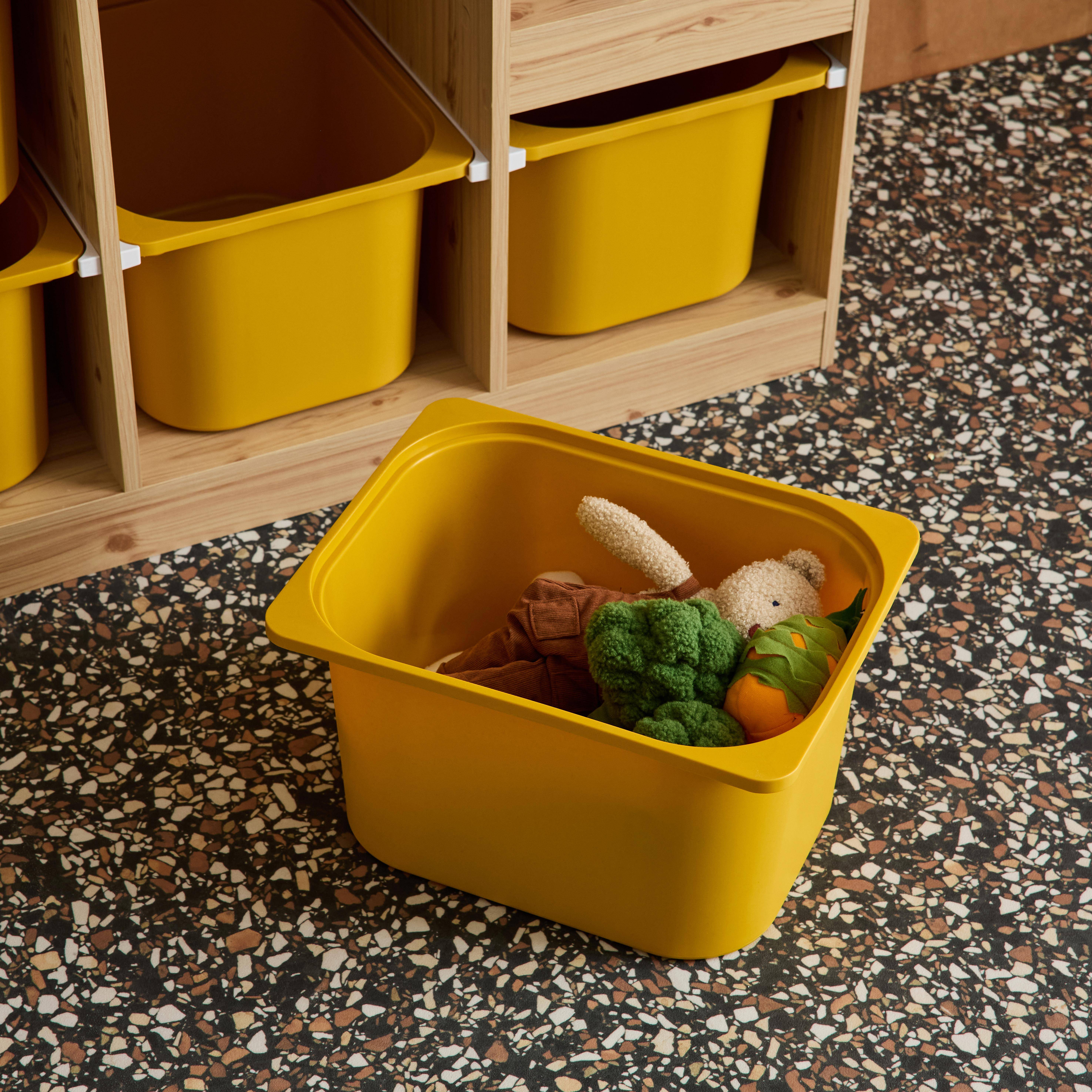 Mobile contenitore per bambini a scala con 6 contenitori Mostarda - 96x38.5x90 cm,sweeek,Photo4