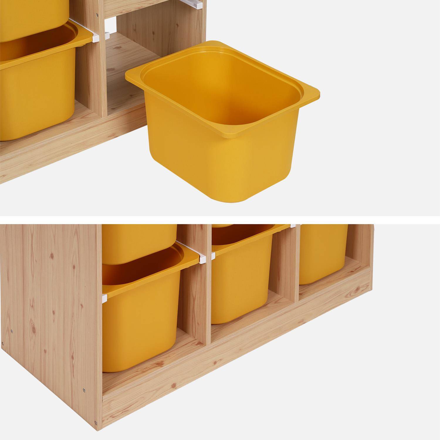 Mobile contenitore per bambini a scala con 6 contenitori Mostarda - 96x38.5x90 cm Photo3