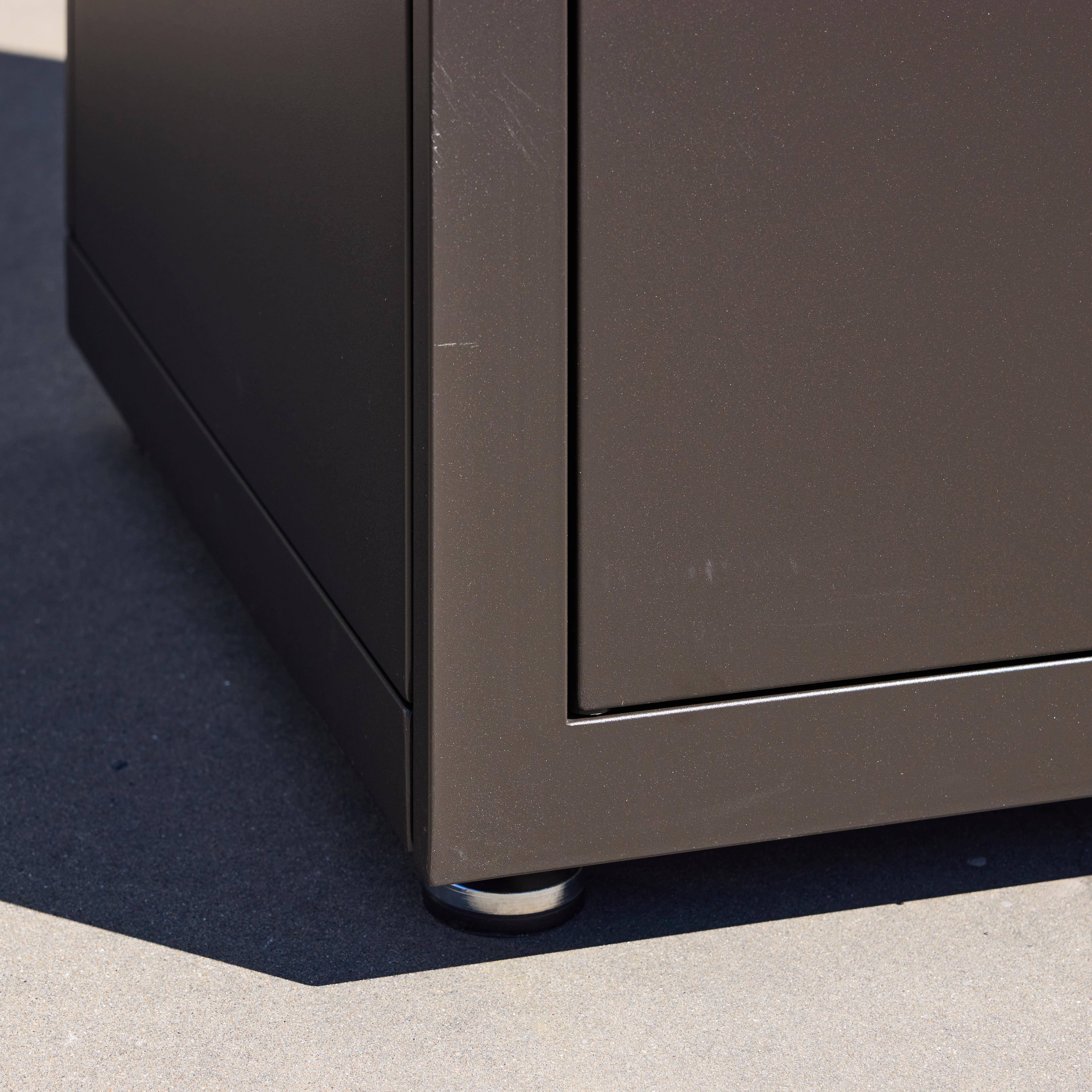 Cocina exterior de acero y decoración de madera 2 puertas 1 gancho, 80cm Negro - 60x60x110 cm Photo4