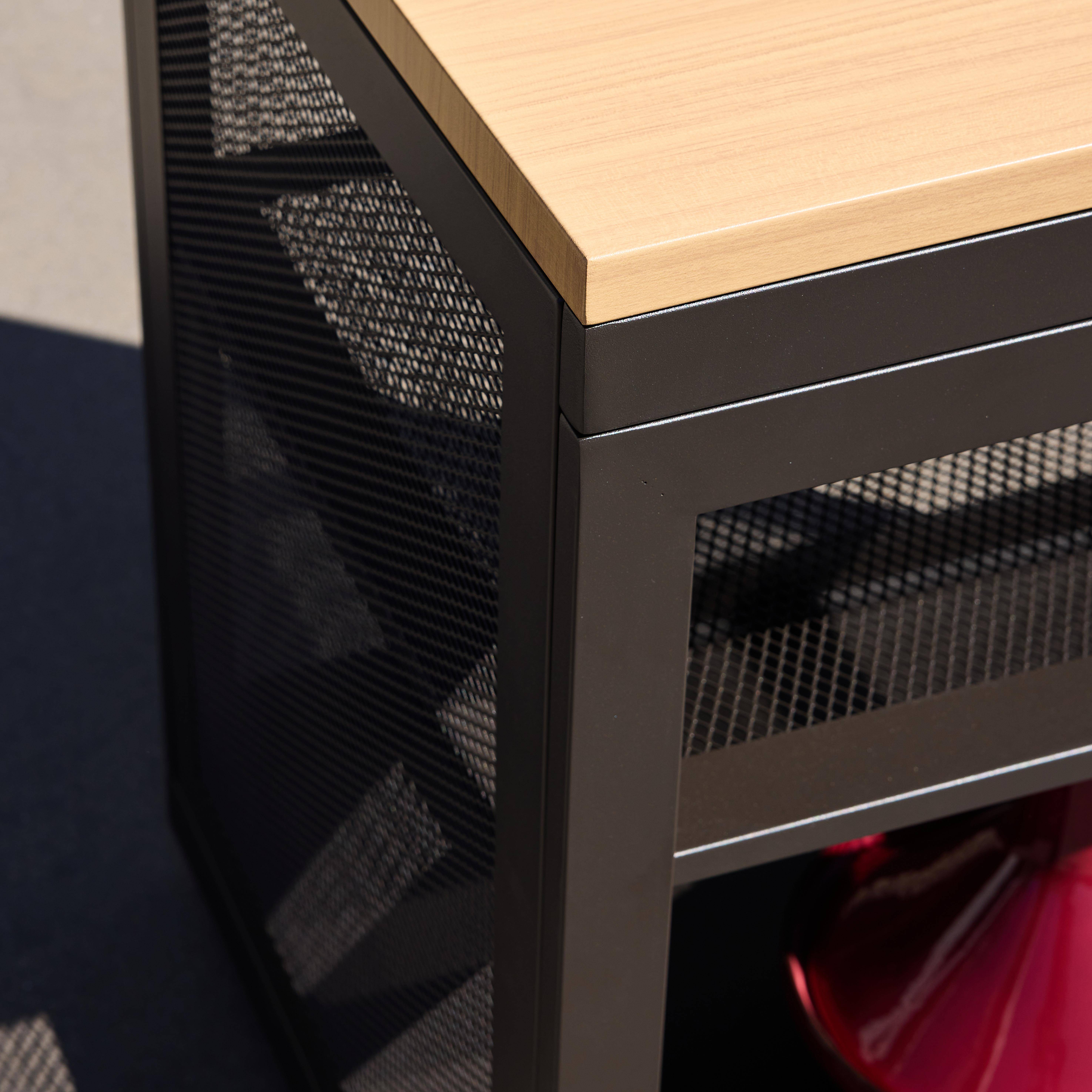 Outdoor kitchen steel and wood decor 1 shelf L80cm black - Milos,sweeek,Photo2