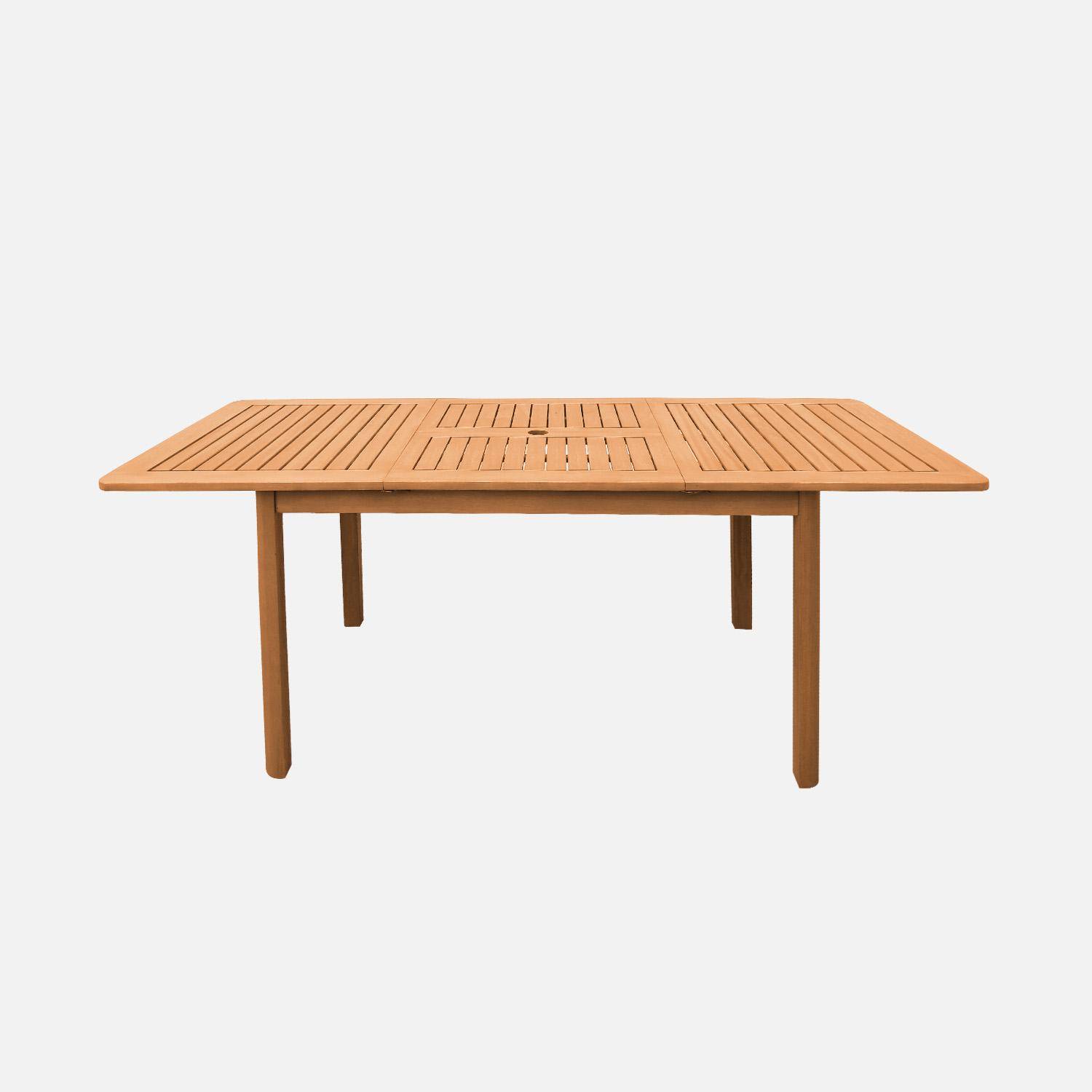 Tavolo da giardino estensibile in legno di eucalipto, 4-6 posti Marrone naturale - 120x80x75 cm Photo2