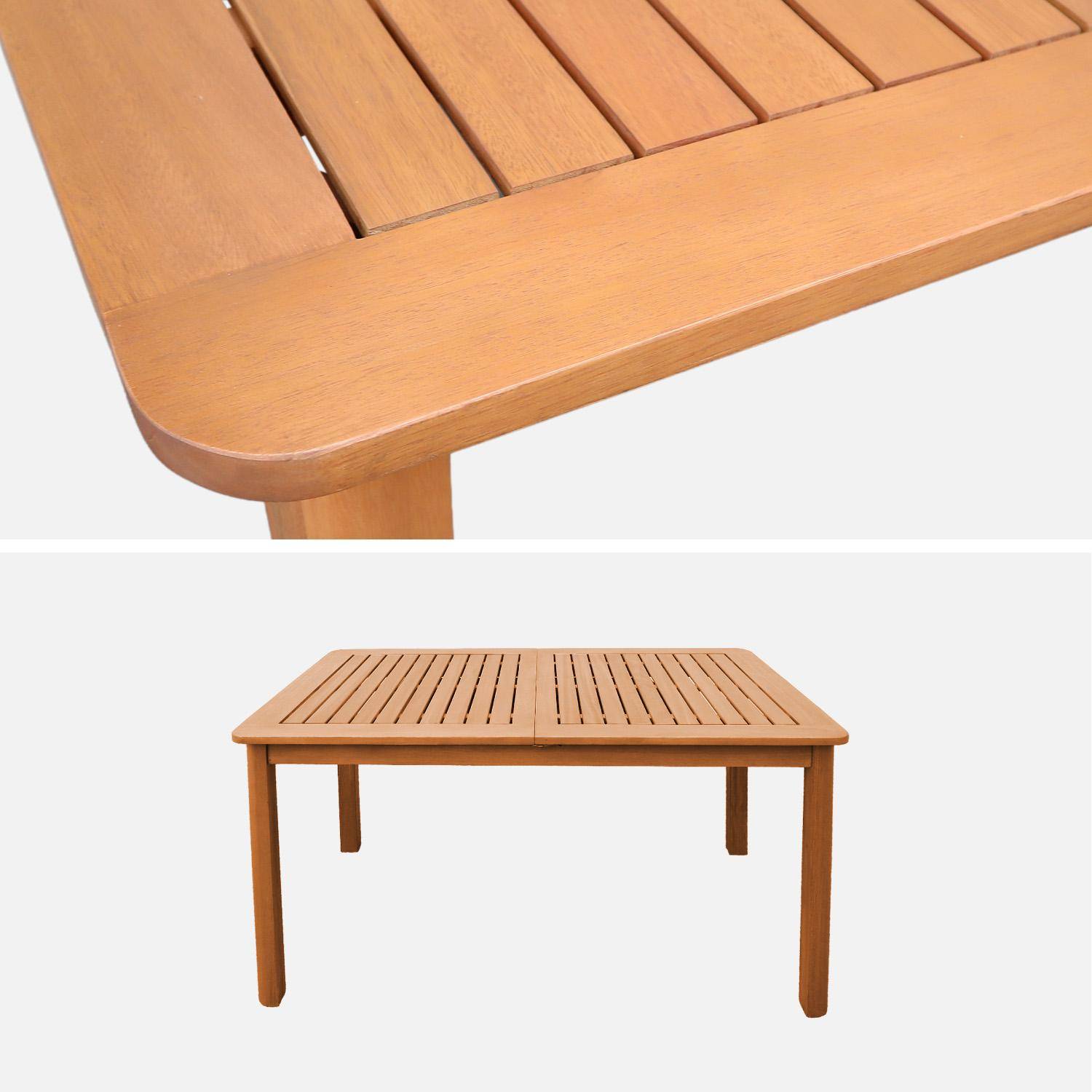 Tavolo da giardino estensibile in legno di eucalipto, 4-6 posti Marrone naturale - 120x80x75 cm Photo4