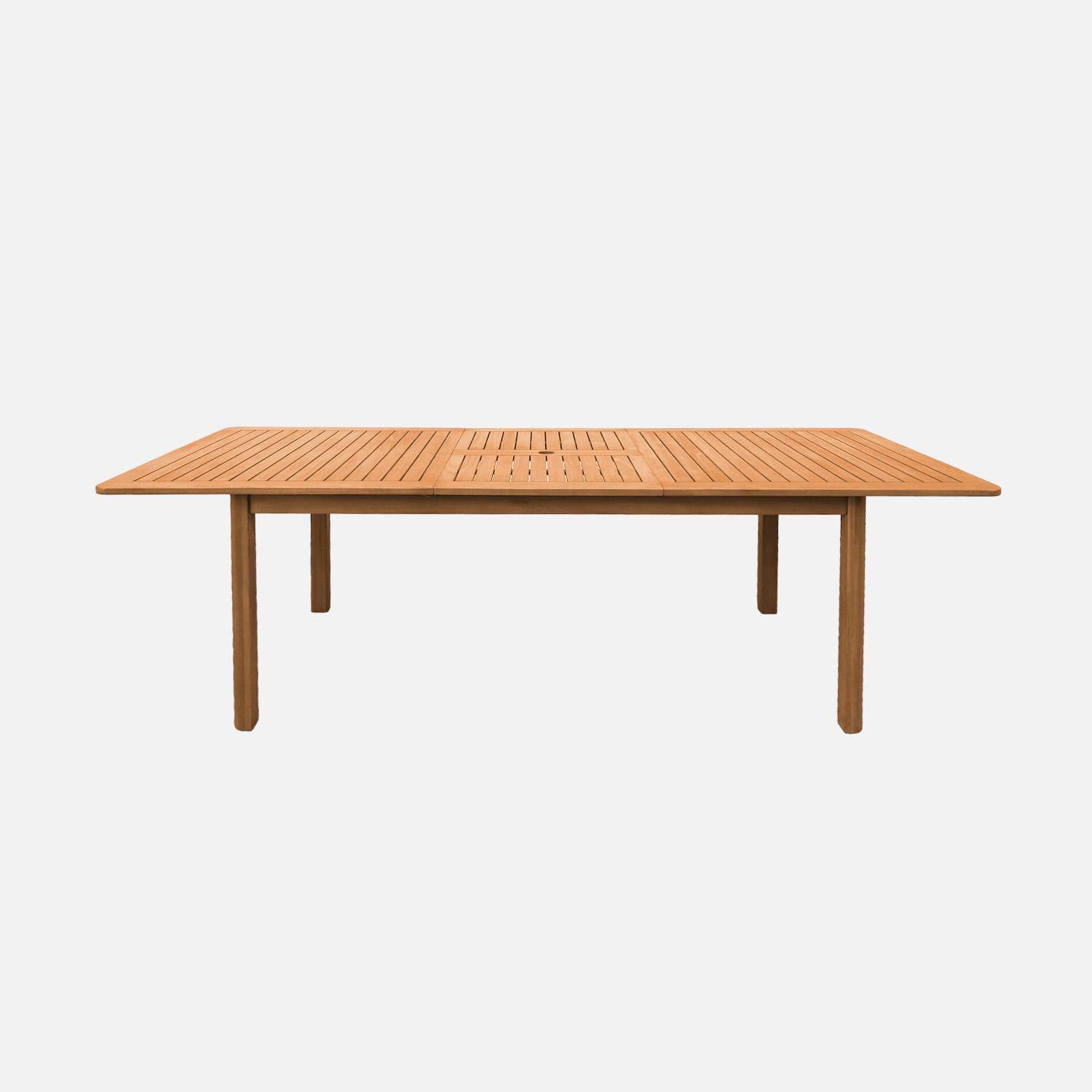 Tavolo da giardino allungabile in legno di eucalipto 6-8 posti Marrone naturale - 180x100x75 cm,sweeek,Photo2