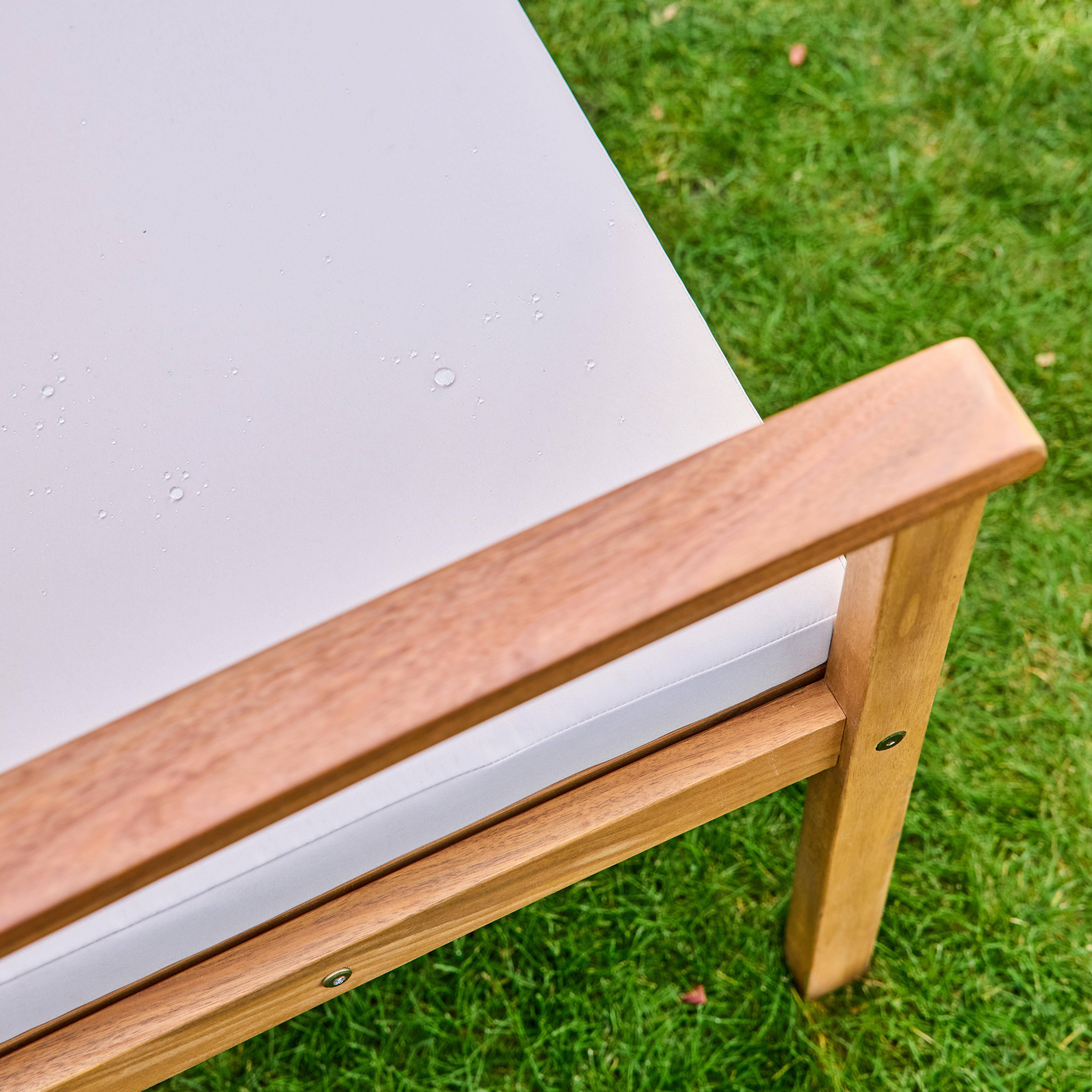Conjunto de jardín de madera de acacia, 4 plazas Beige - 115x62x70 cm Photo5