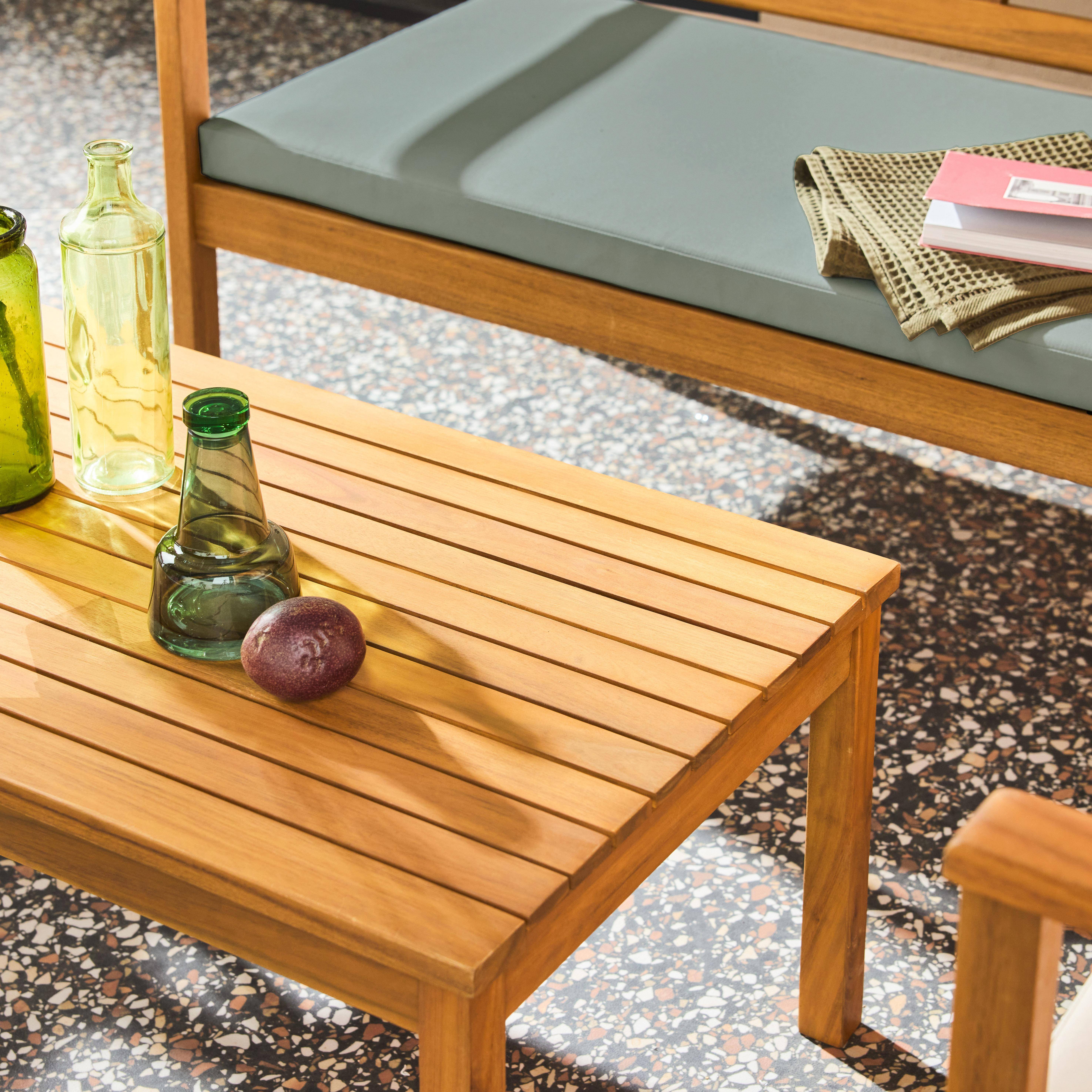 Conjunto de jardín de madera de acacia, 4 plazas Verde grisáceo - 115x62x70 cm,sweeek,Photo3