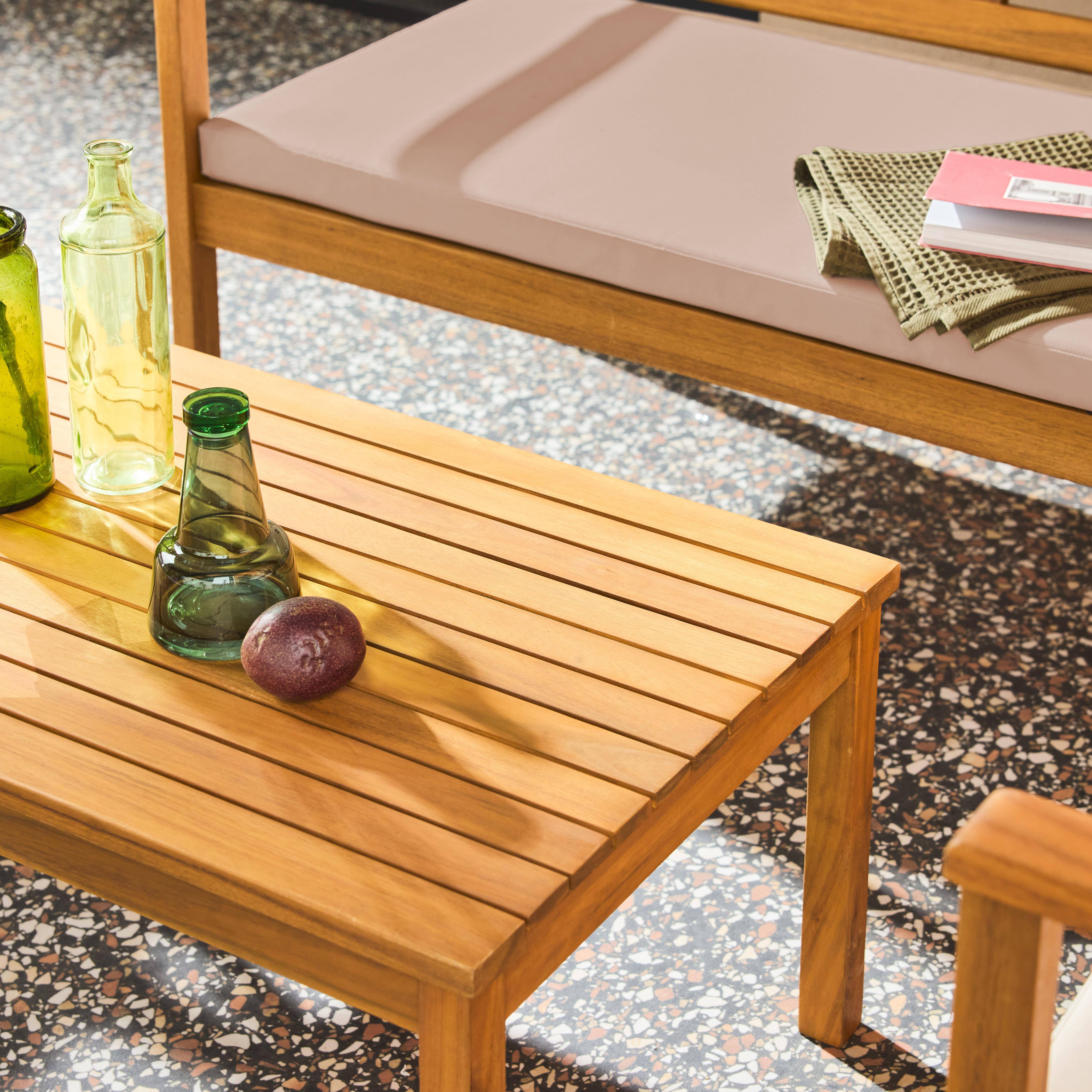 Conjunto de jardín de madera de acacia, 4 plazas Marrón - 115x62x70 cm,sweeek,Photo3