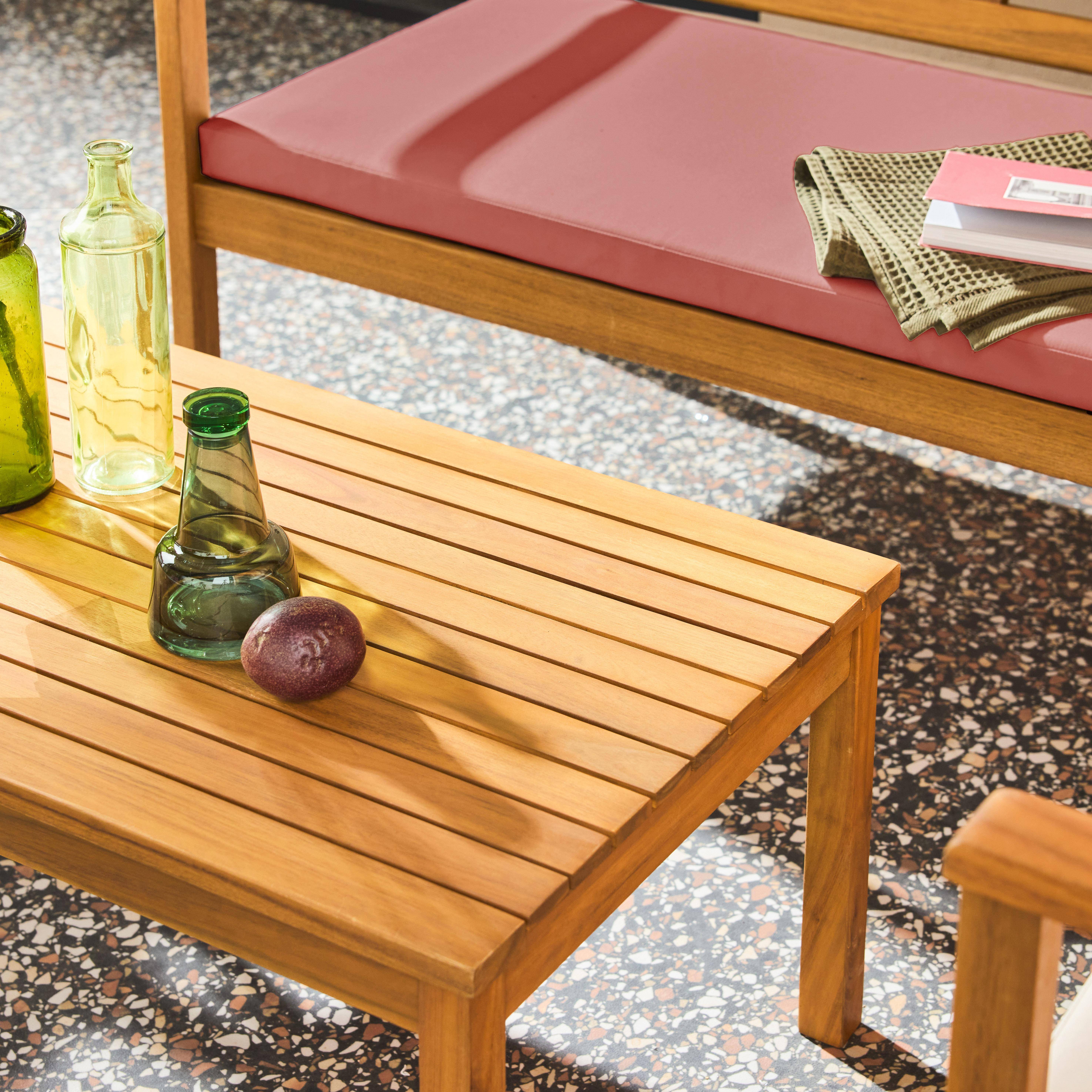 Conjunto de jardín de madera de acacia, 4 plazas Terracota - 115x62x70 cm Photo3