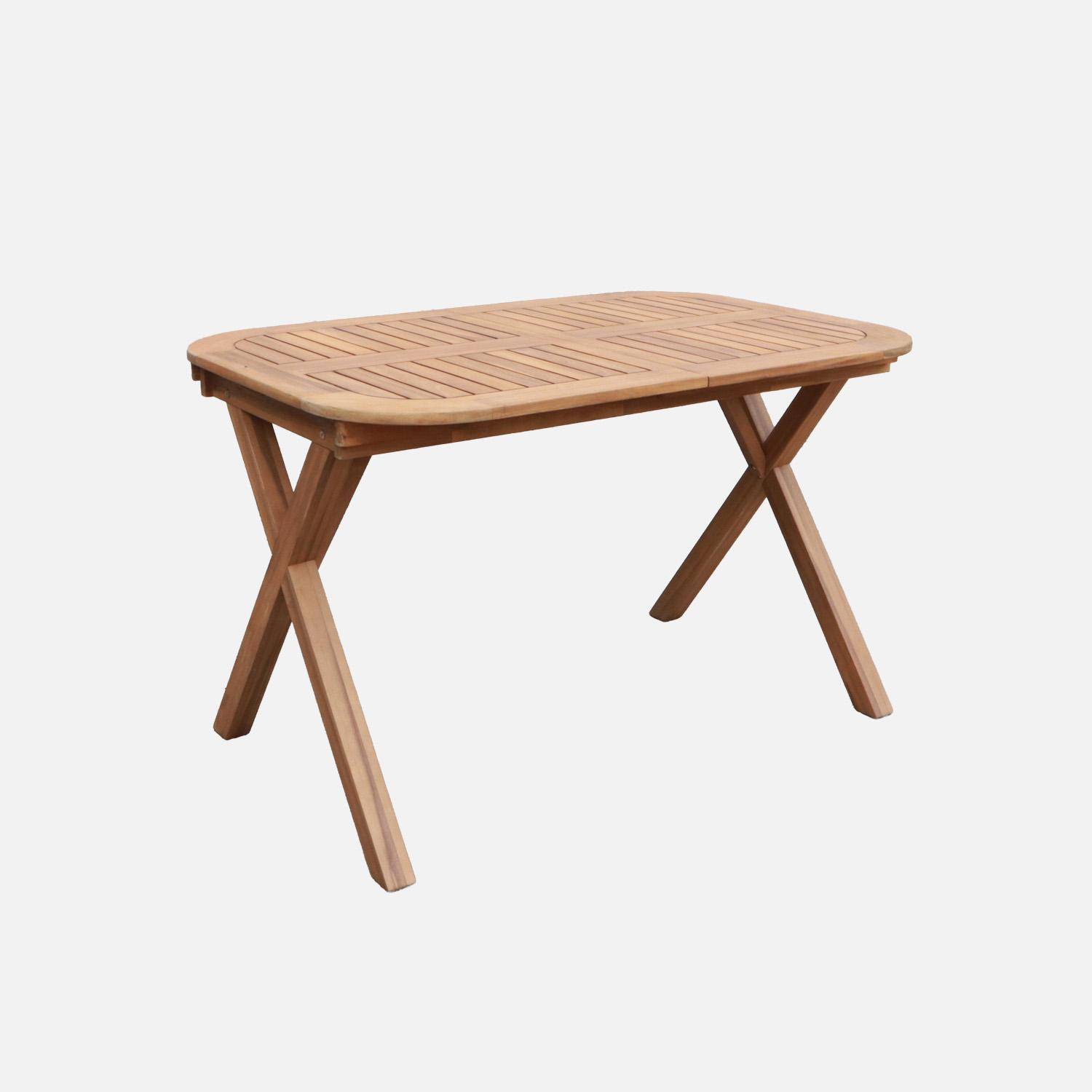 Tavolo da giardino estensibile in legno di acacia, 4-6 posti Marrone naturale - 120x80x75 cm,sweeek,Photo1