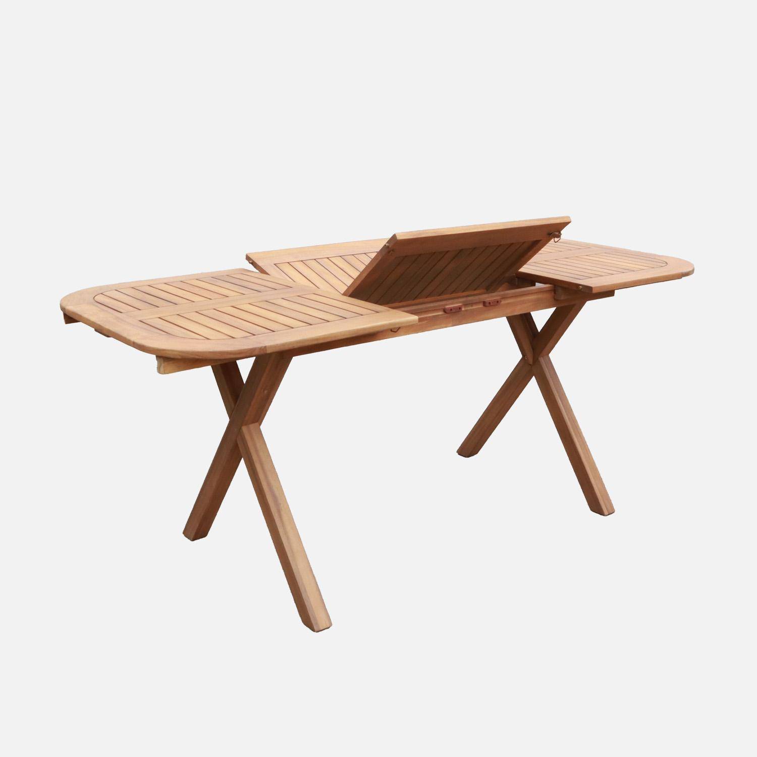 Tavolo da giardino estensibile in legno di acacia, 4-6 posti Marrone naturale - 120x80x75 cm,sweeek,Photo3