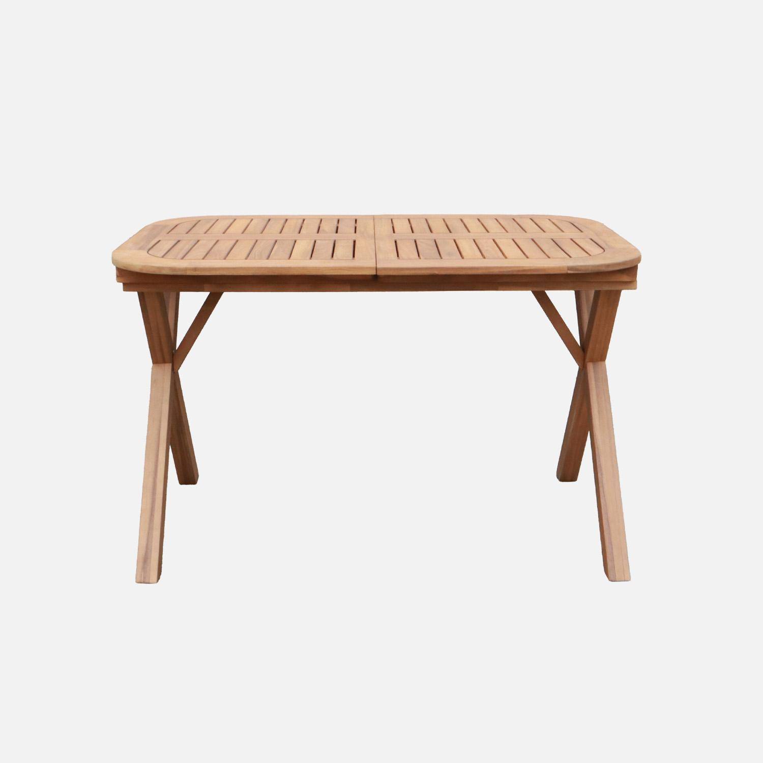 Tavolo da giardino estensibile in legno di acacia, 4-6 posti Marrone naturale - 120x80x75 cm Photo2