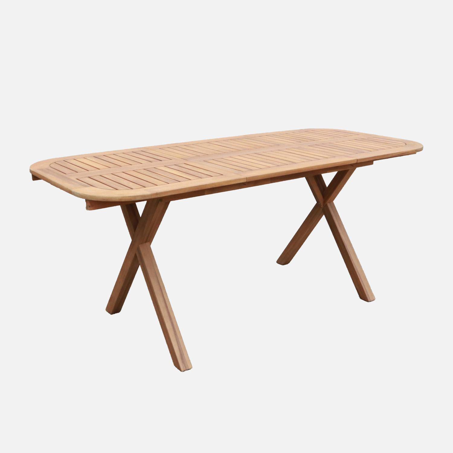 Tavolo da giardino estensibile in legno di acacia, 4-6 posti Marrone naturale - 120x80x75 cm Photo4